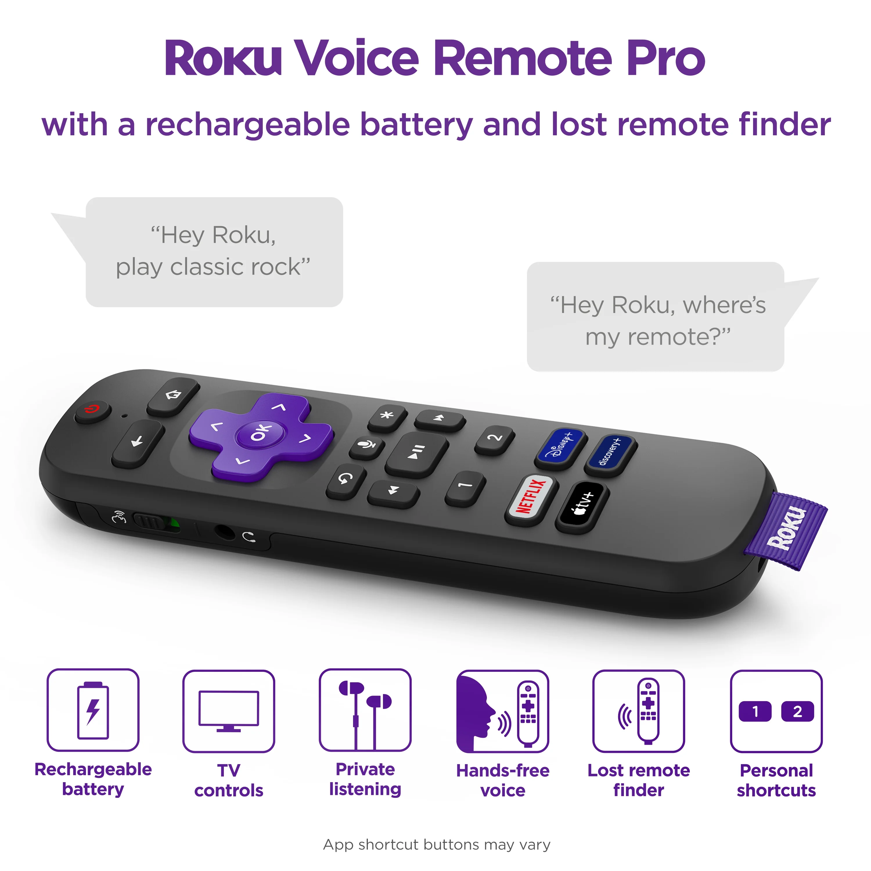 Roku Ultra 4K/HDR/Dolby Vision Streaming Device and Roku Voice Remote Pro with Rechargeable Battery