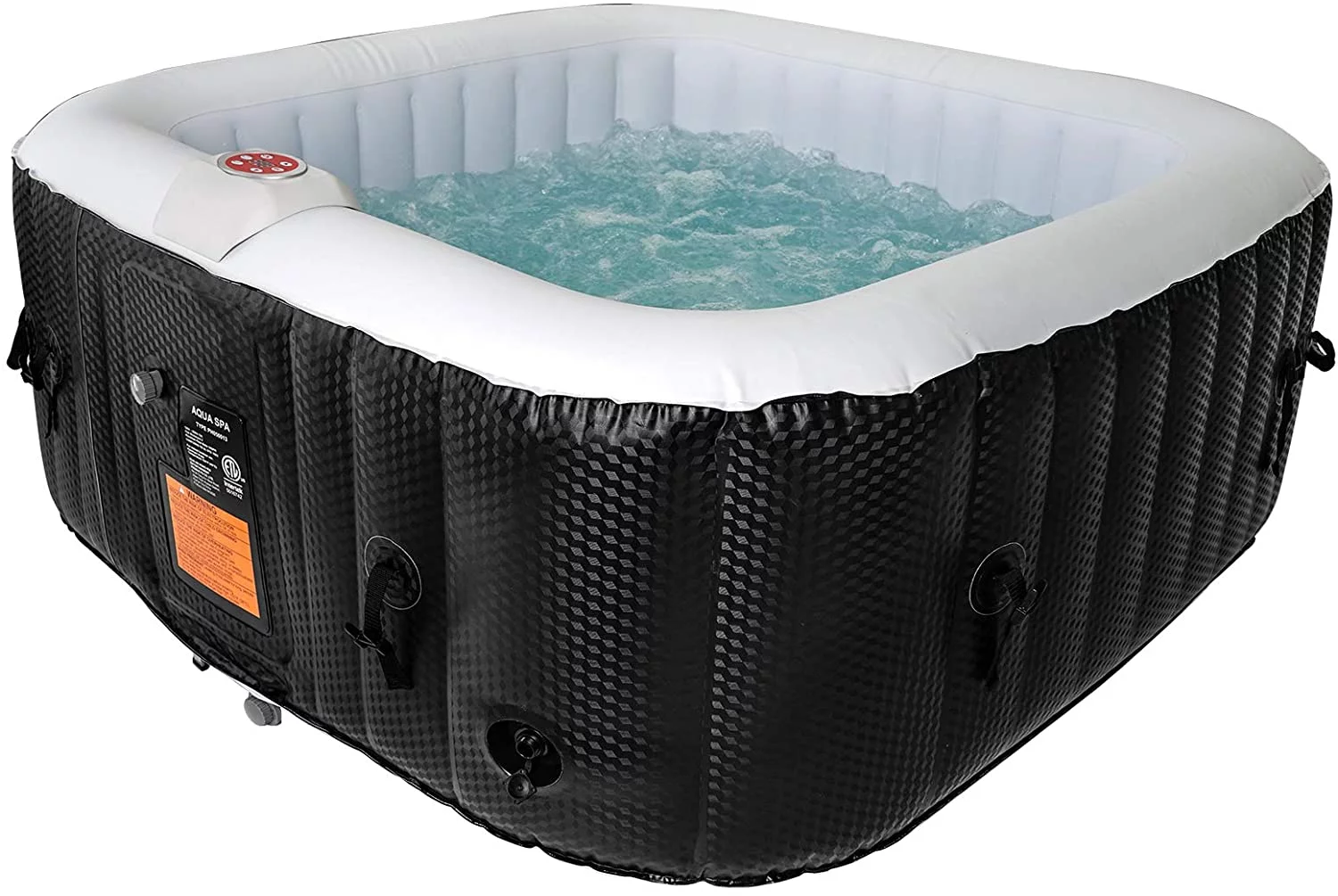 Wejoy Portable Hot Tub Air Jet Spa 2-3 Person Inflatable Outdoor Heated to max of 104?H(40??),61X61X26 inch,600 L / 158 Gal,Grey