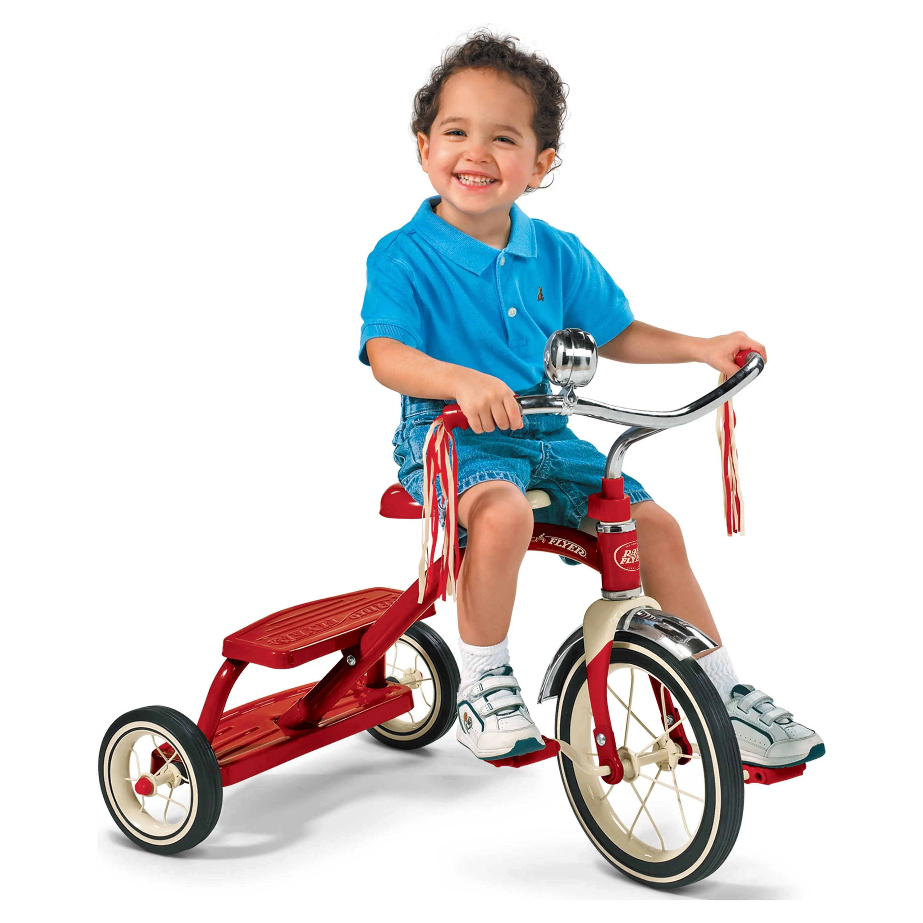 Radio Flyer, Classic Red Dual Deck Tricycle, 12″ Front Wheel, Red