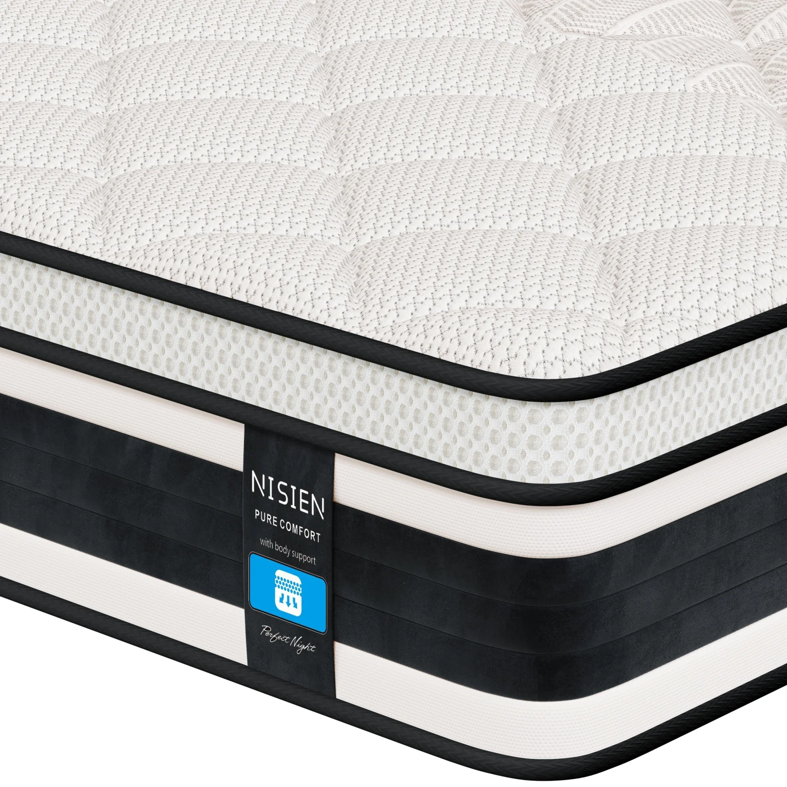 Queen Size Mattress, Nisien 10 Inch Gel Memory Foam Hybrid Queen Mattress in a Box,Euro Top Bed Mattress for Cooler Sleep,100-Night Free Trial