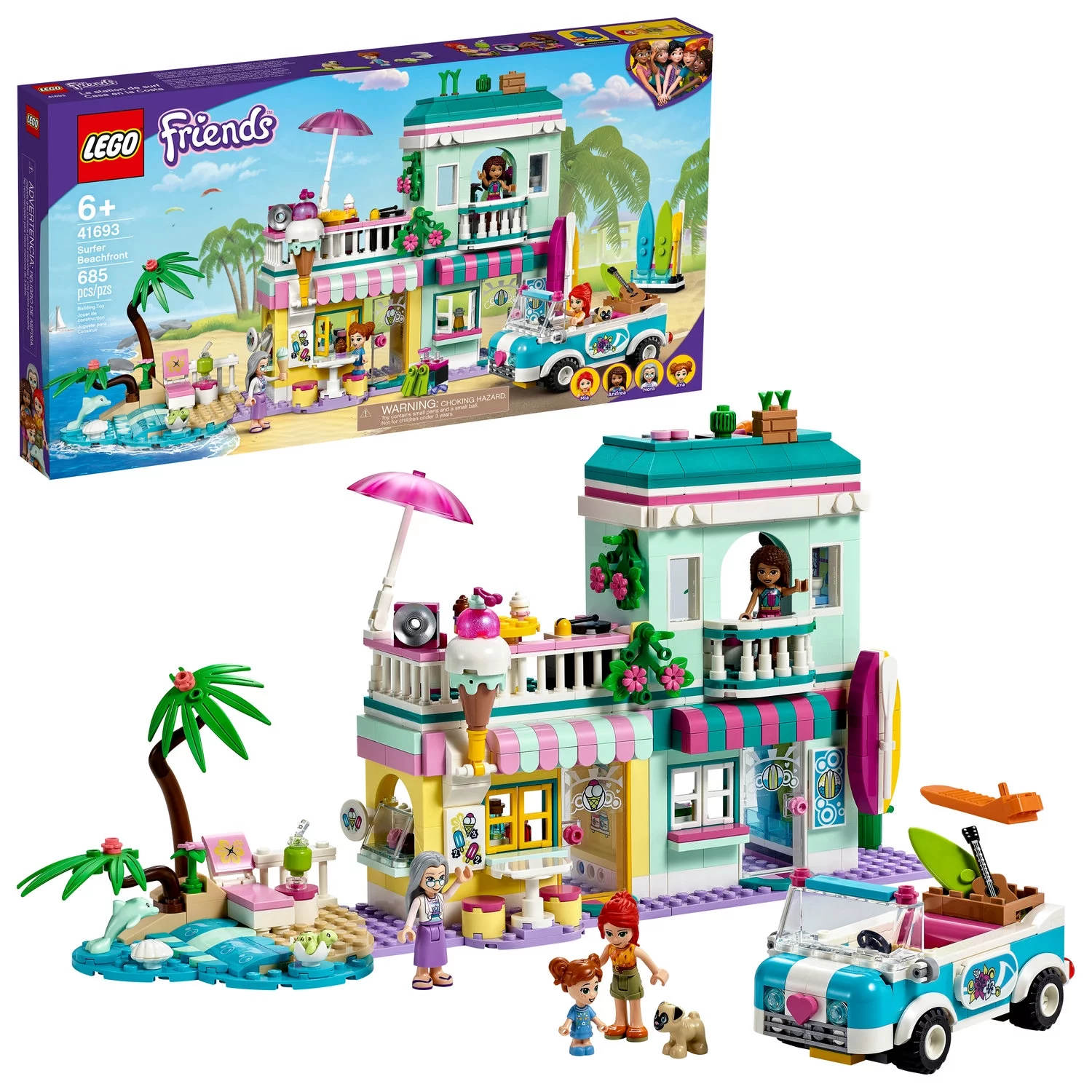 LEGO Friends Surfer Beachfront 76390 Building Kit Buildable Toys (685 Pieces)