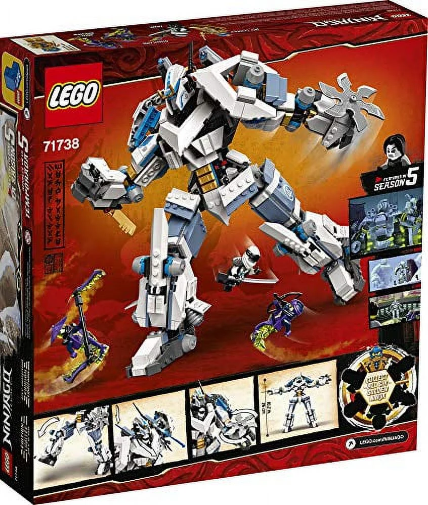 LEGO NINJAGO Legacy Zane?s Titan Mech Battle 71738 Ninja Toy Building Kit Featuring Collectible Minifigures, New 2021 (840 Pieces)