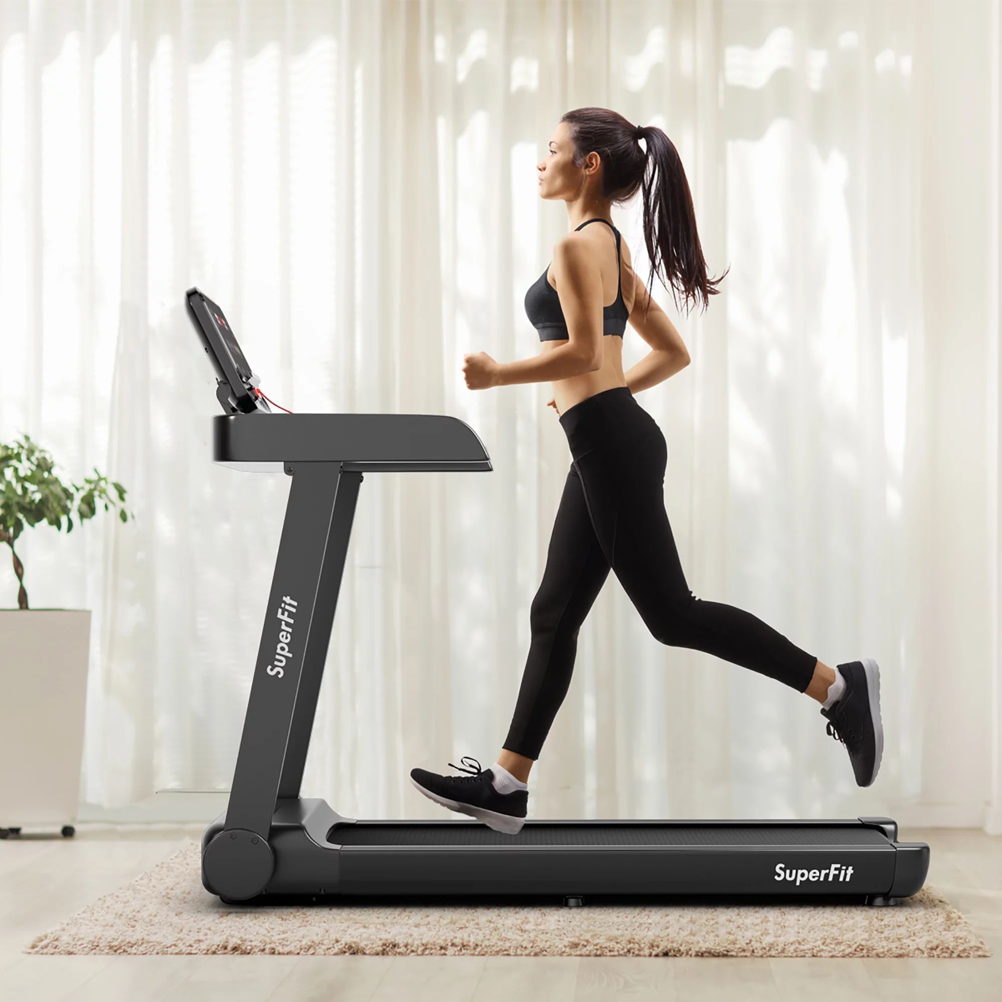 SuperFit 2.25HP Electric Treadmill Running Machine w/App Control for Home Office