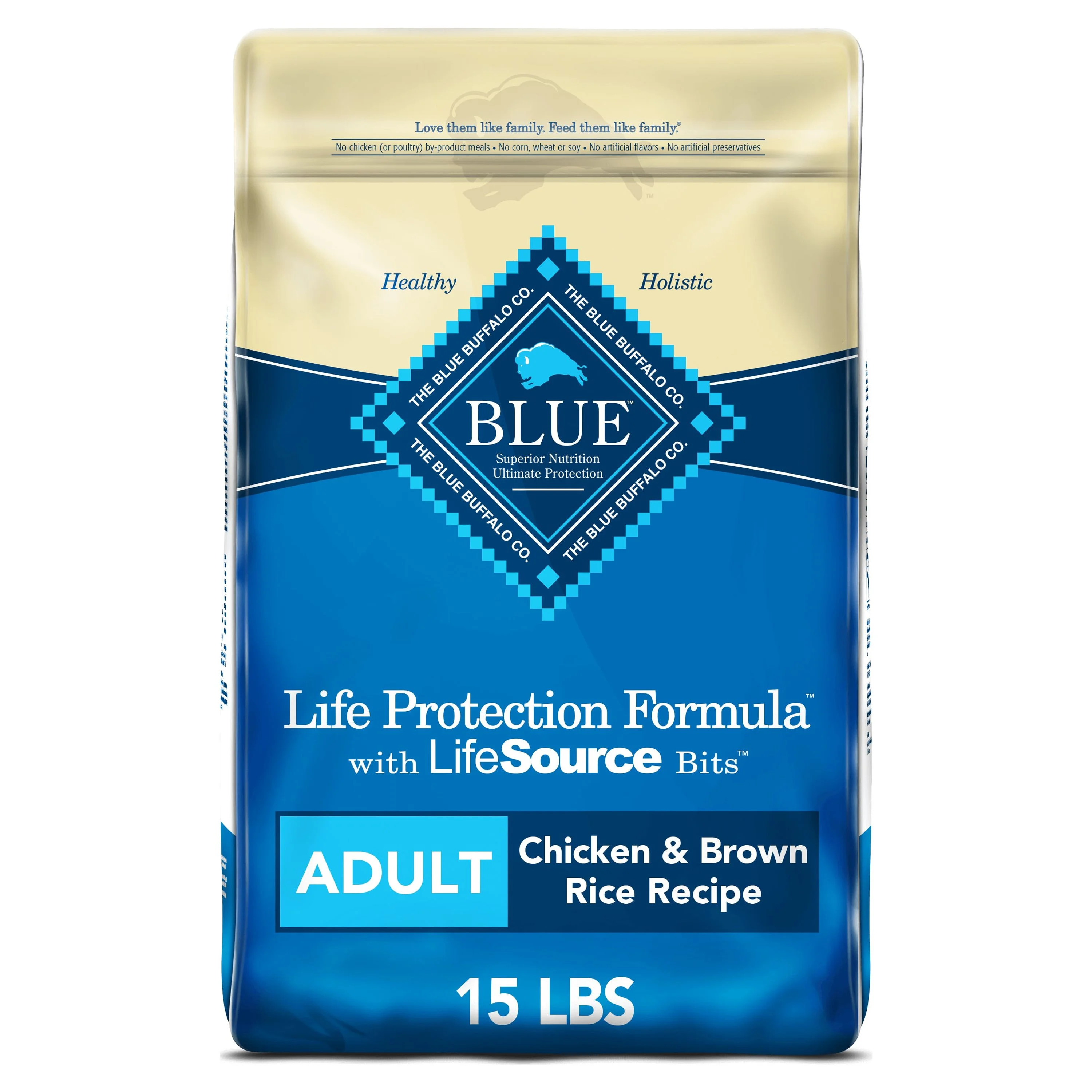 Blue Buffalo Life Protection Formula Chicken and Brown Rice Dry Dog Food for Adult Dogs, Whole Grain, 5 lb. Bag