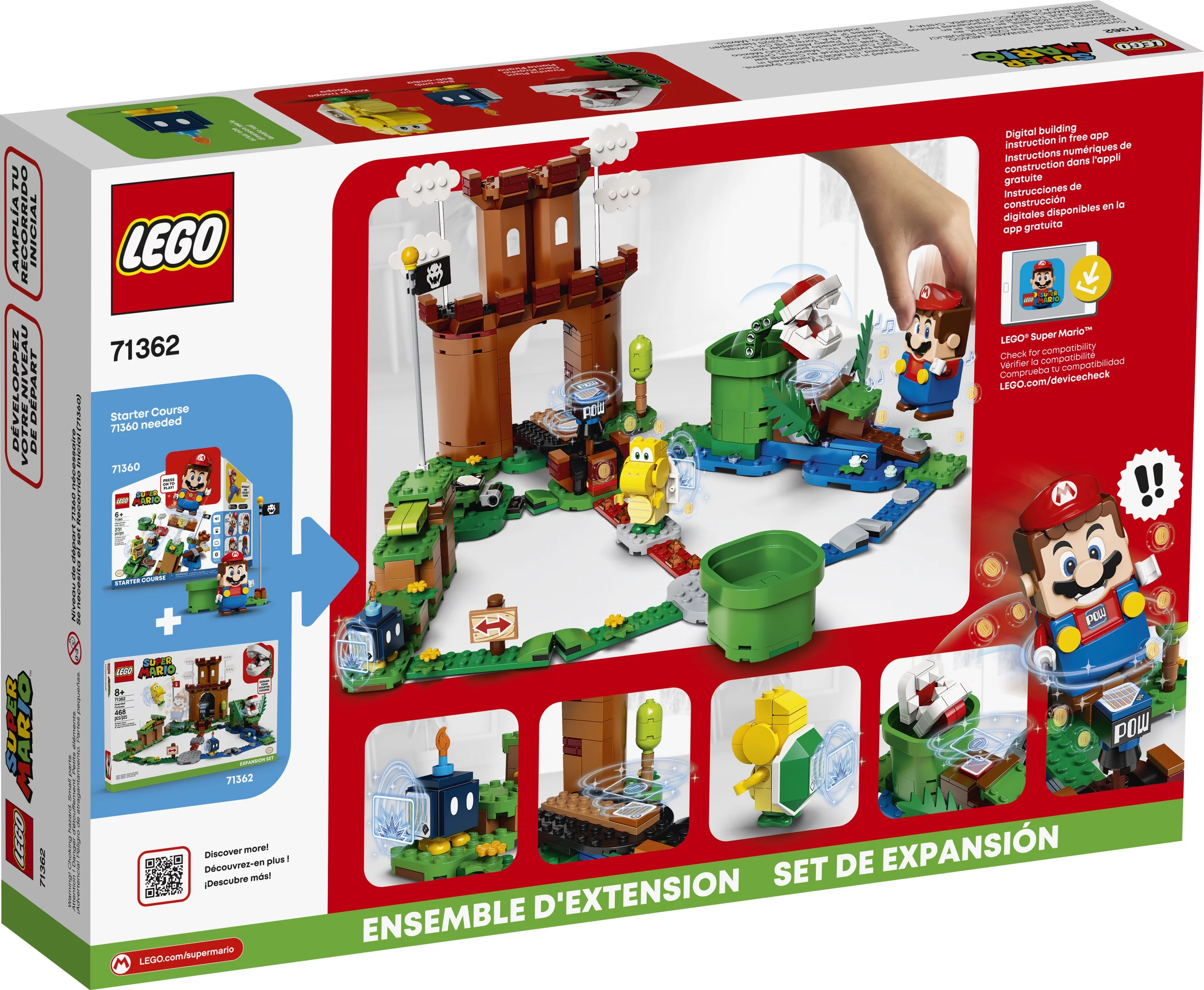 LEGO Super Mario Guarded Fortress Expansion Set 71362 Collectible Building Playset for Kids (468 Pieces)