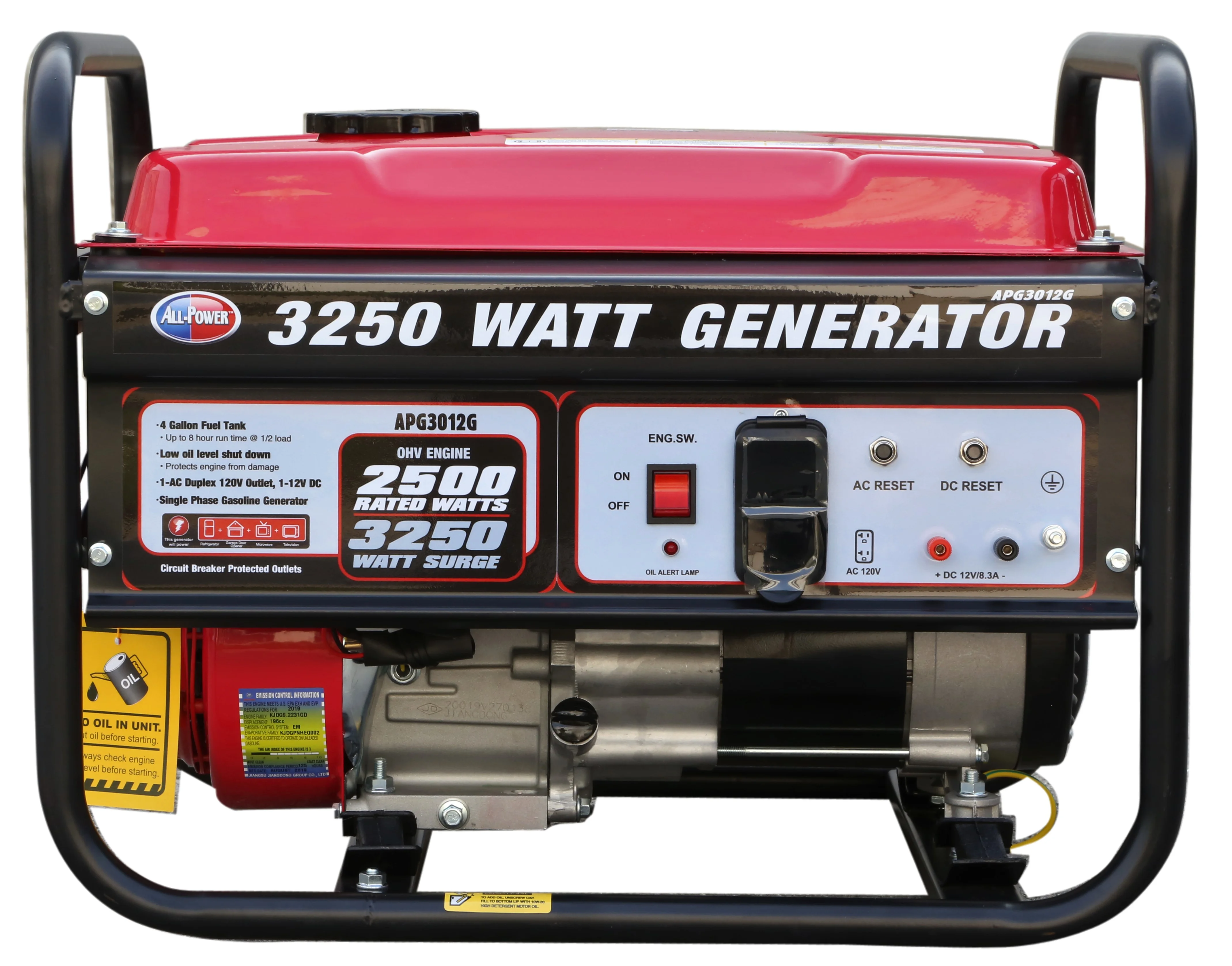 All Power 3250 Watt Portable Generator APG3012G, 3250W Gas Powered Generator for Home Power Backup, Hurricane Damage Restoration, EPA Certified