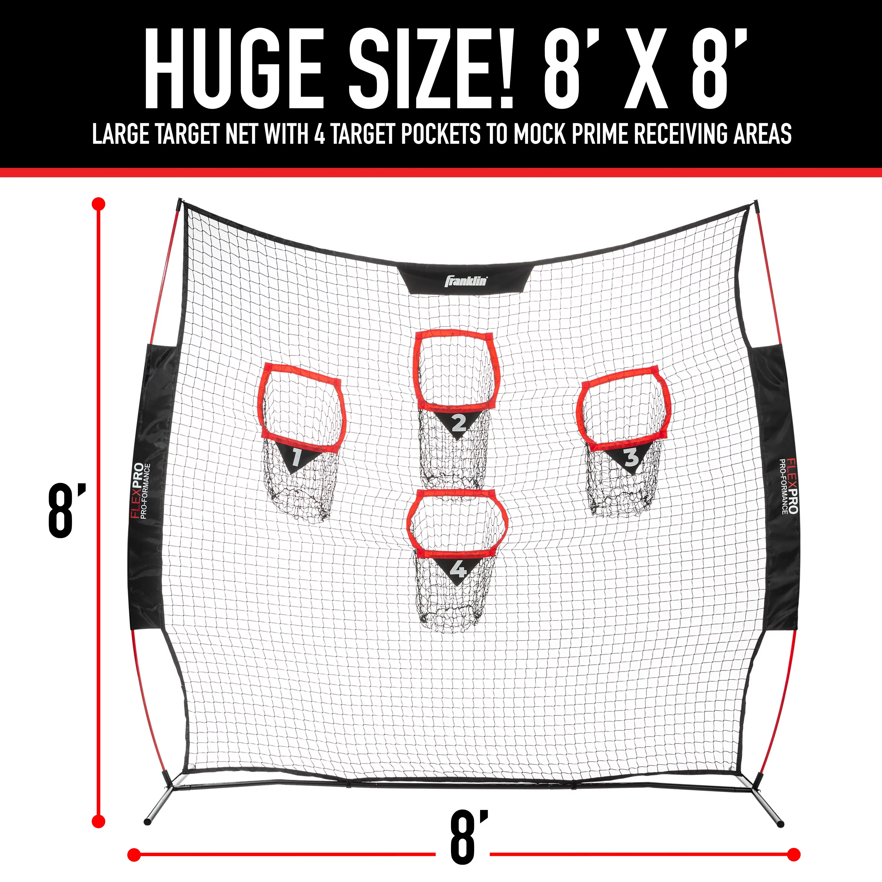 Franklin Sports 8 Foot x 8 Foot Football Accuracy Target ?C Four Targets ?C Improve Throwing Skills ?C Quarterback Training ?C Football Training