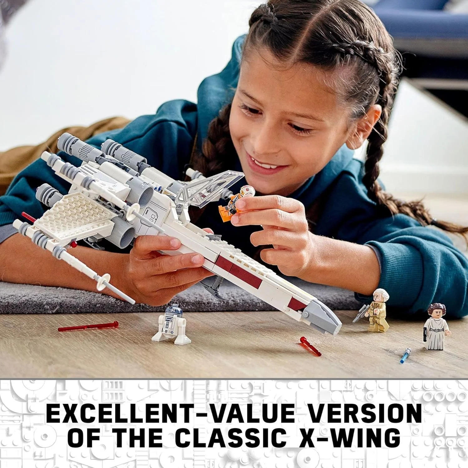 LEGO Star Wars Luke Skywalker’s X-Wing Fighter 75301 Building Toy, Gifts for Kids, Boys & Girls with Princess Leia Minifigure and R2-D2 Droid Figure