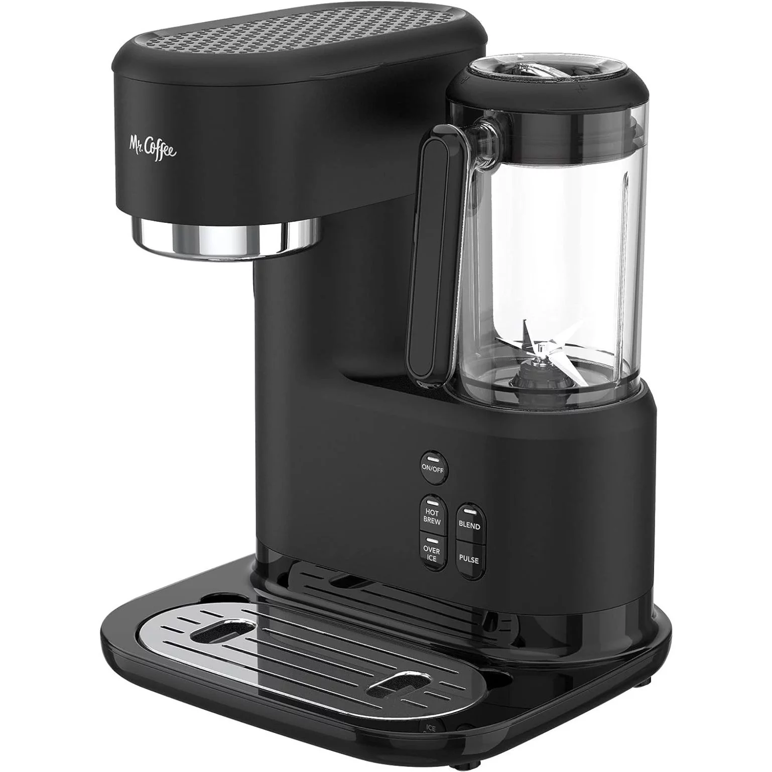 HTYSUPPLY Single-Serve 3-in-1 Iced and Hot Coffee and Tea Maker and Blender with Reusable Filter, , Recipe Book, 2 s, Lids and Straws