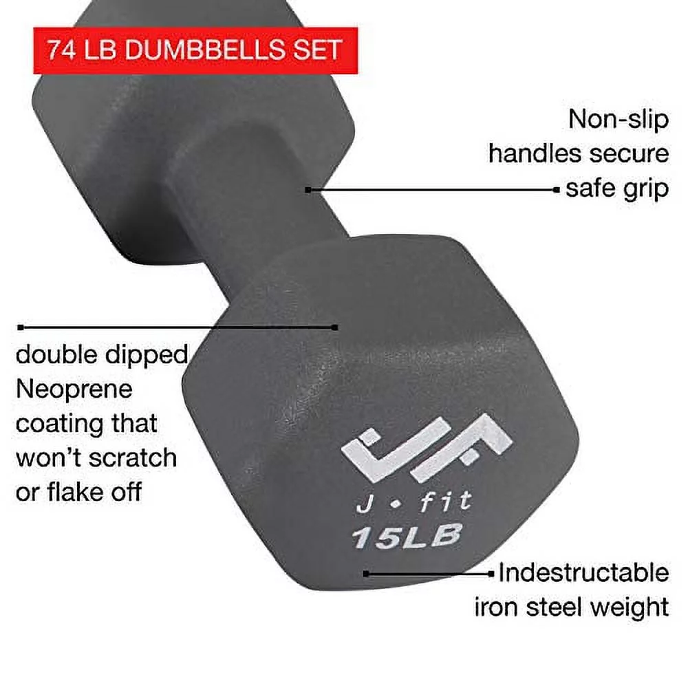 74 lb dumbbell set w/steel stand