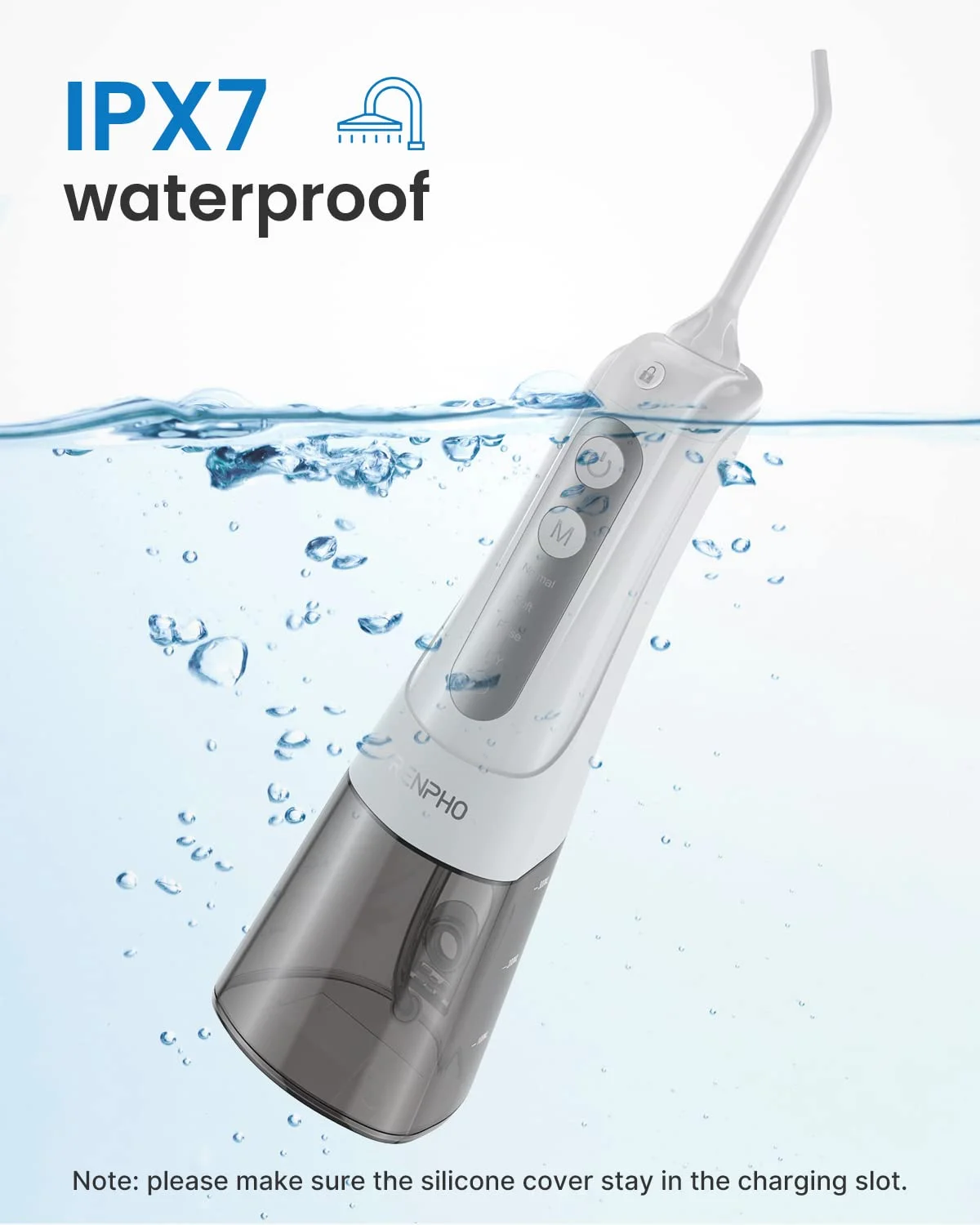 RENPHO Portable Rechargeable Water Flosser Oral Irrigator, White