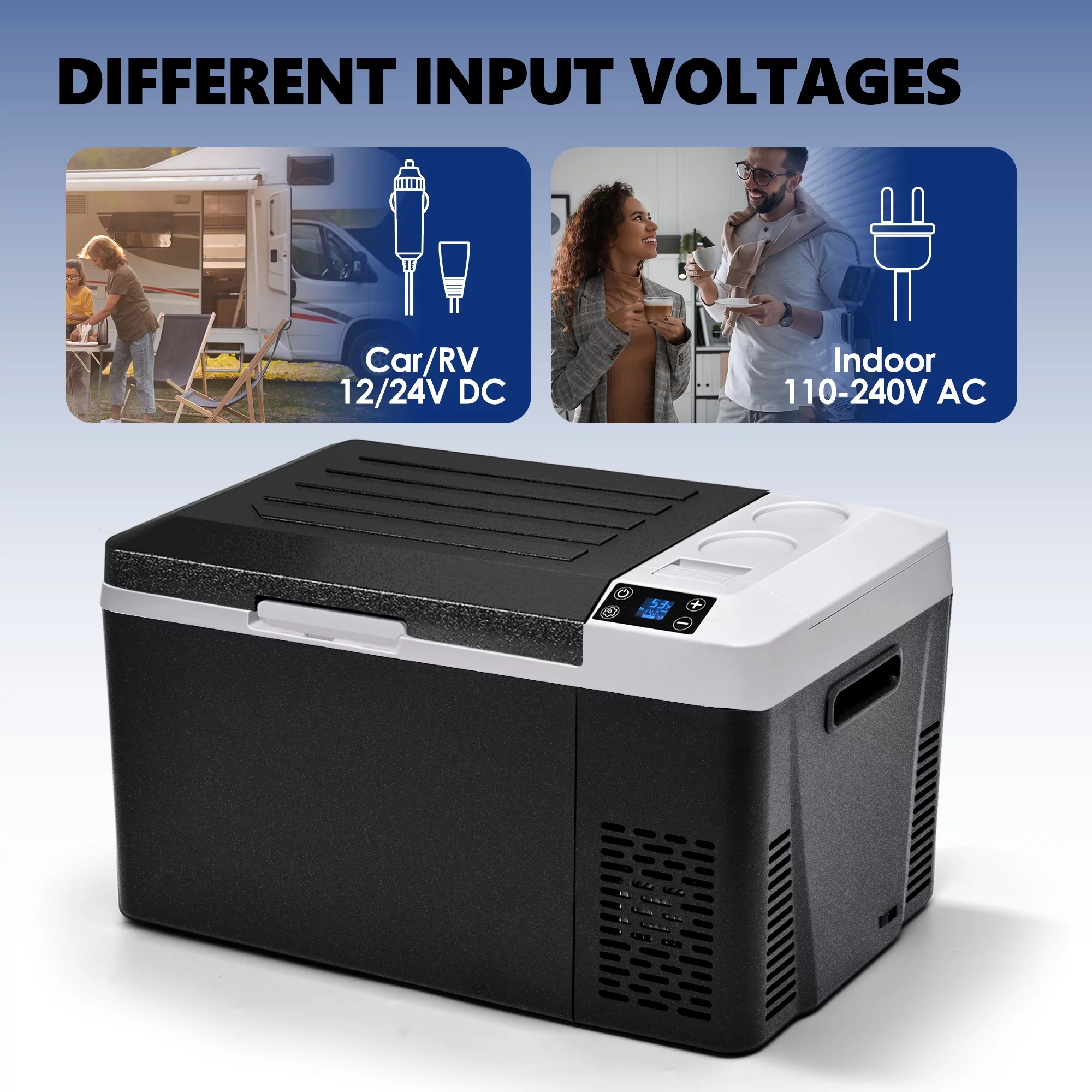 Simzlife Car Refrigerator, 12/24V DC and 120??240V AC, Portable Fridge Battery, for Car, RV, Camping and Home Use