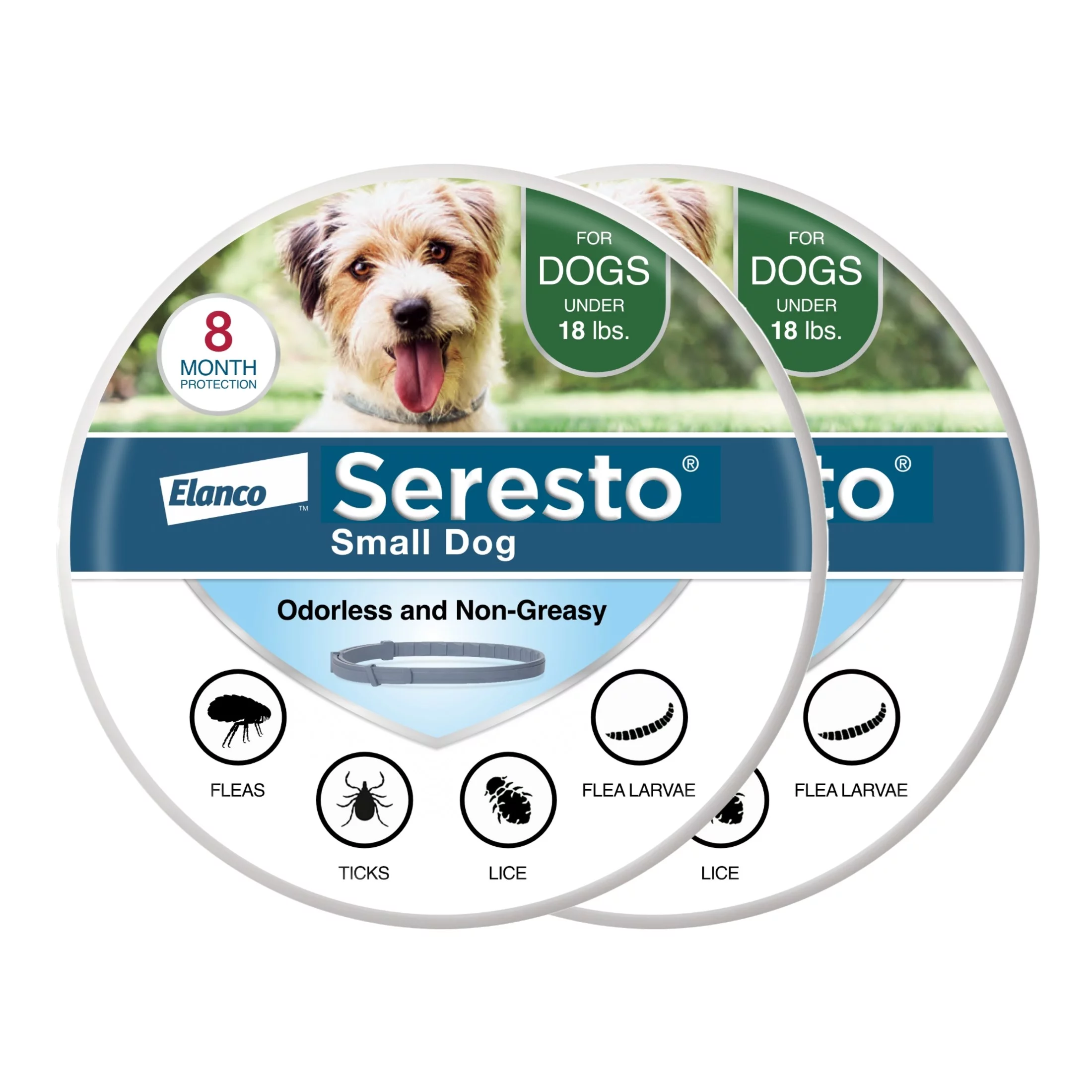 Seresto Small Dog Vet-Recommended 8-Month Flea & Tick Prevention Collar, Under 18 lbs