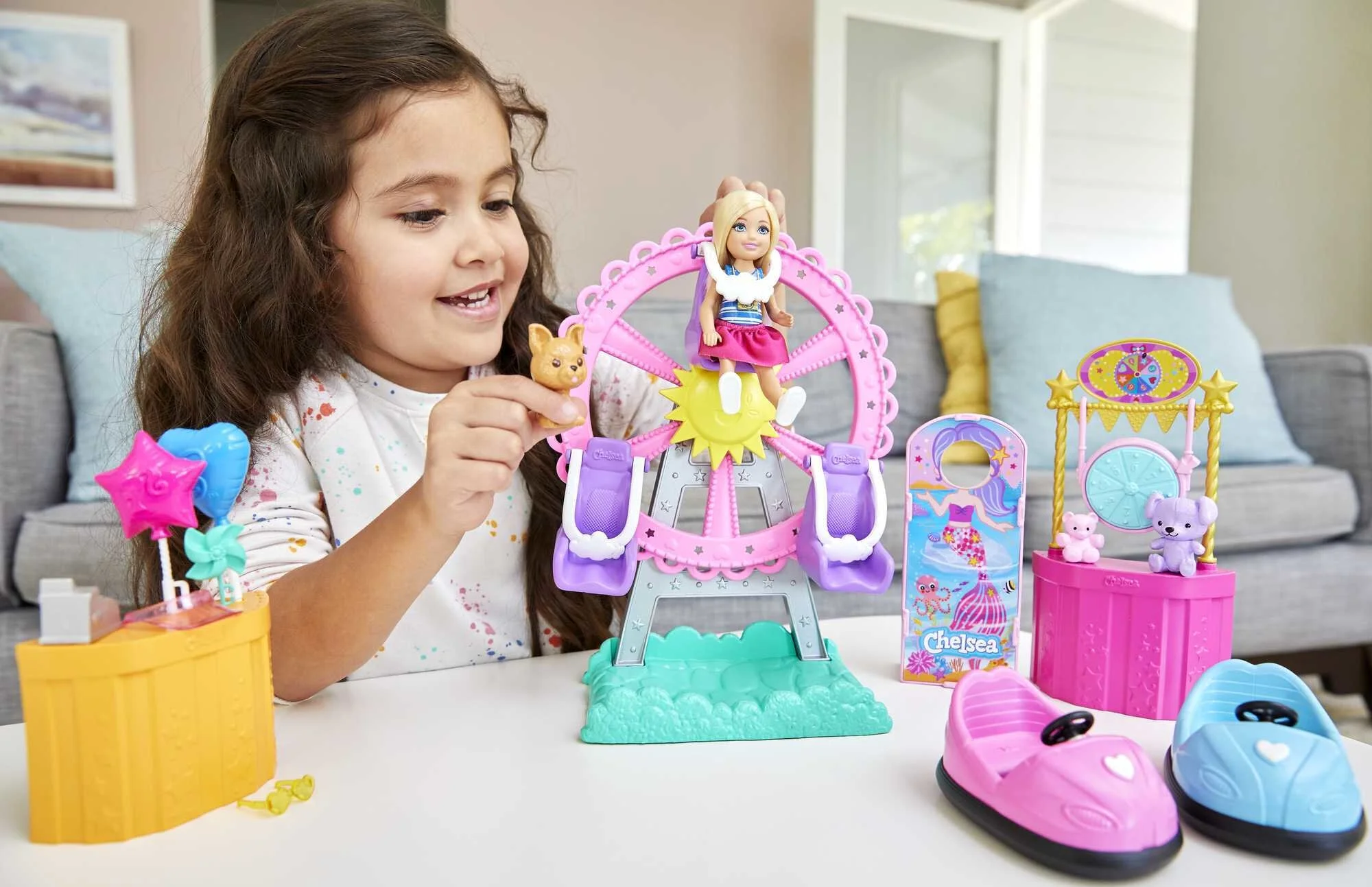 Barbie Club Chelsea Carnival Playset with Blonde Small Doll, Spinning Ferris Wheel & Accessories