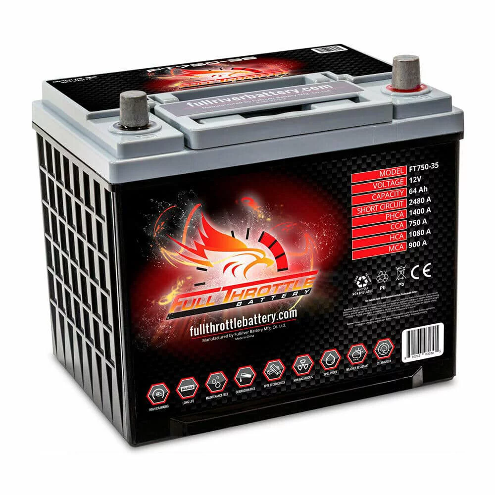 Full Throttle (Fullriver) FT750-35 High Capacity Dual Purpose AGM Battery (Right Positive)