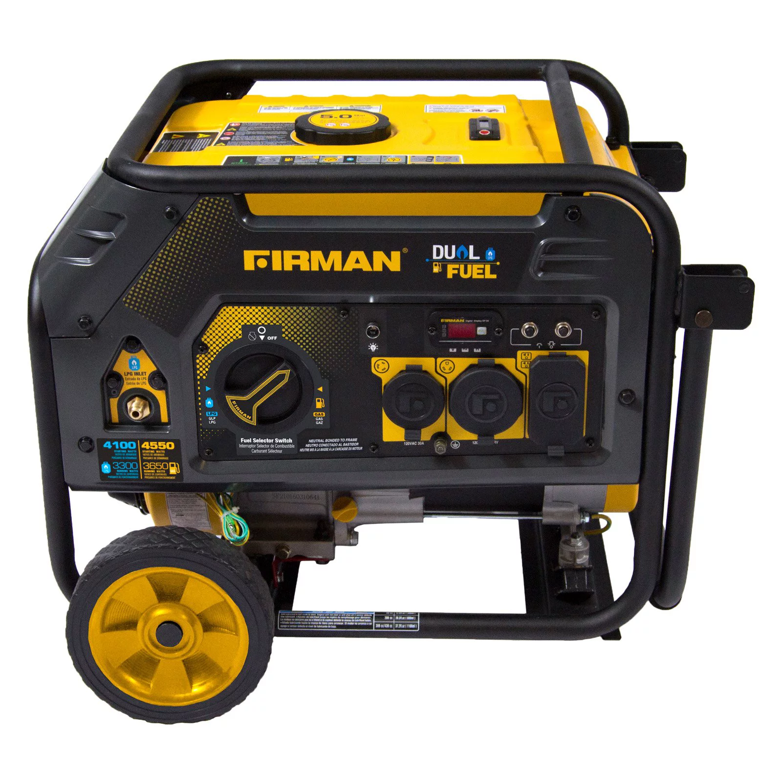 Firman H03652 4550/3650 Watt Dual Fuel Recoil Start Generator, cETL, CARB