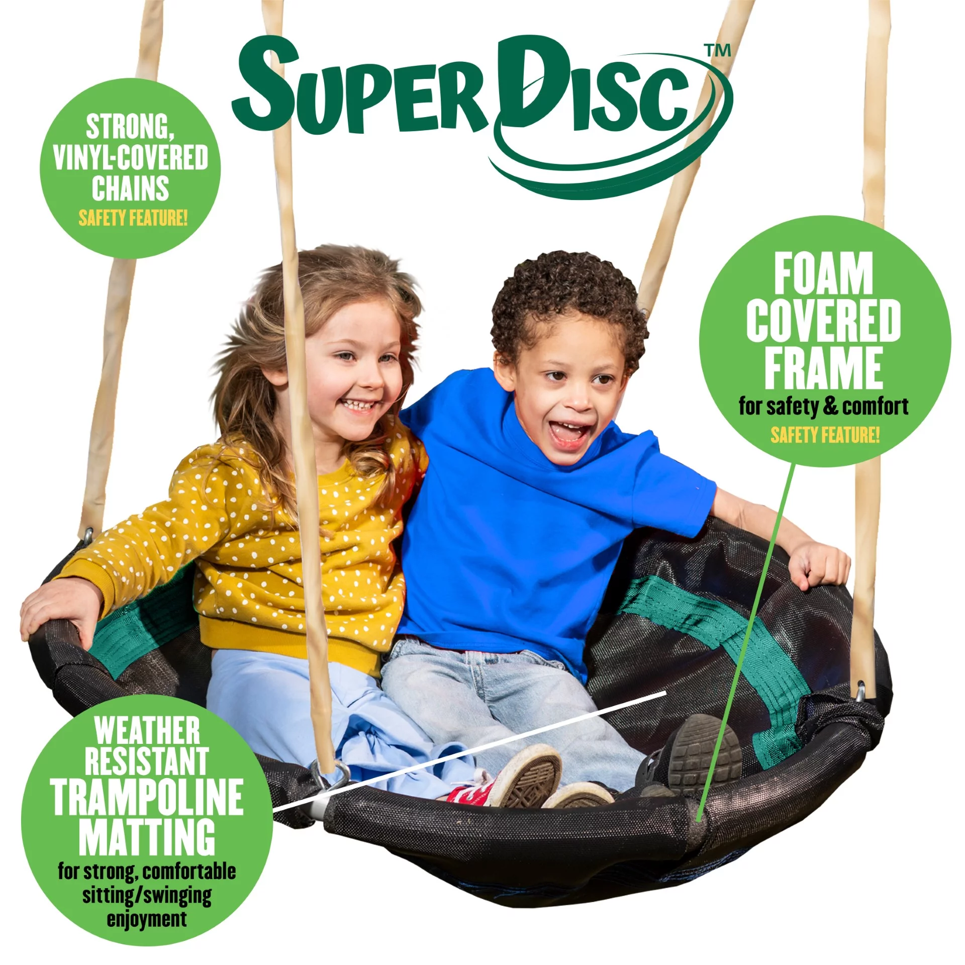 XDP Recreation Super Disc Steel Swing Set with Disc Swing, Swing Seats, Wave Slide