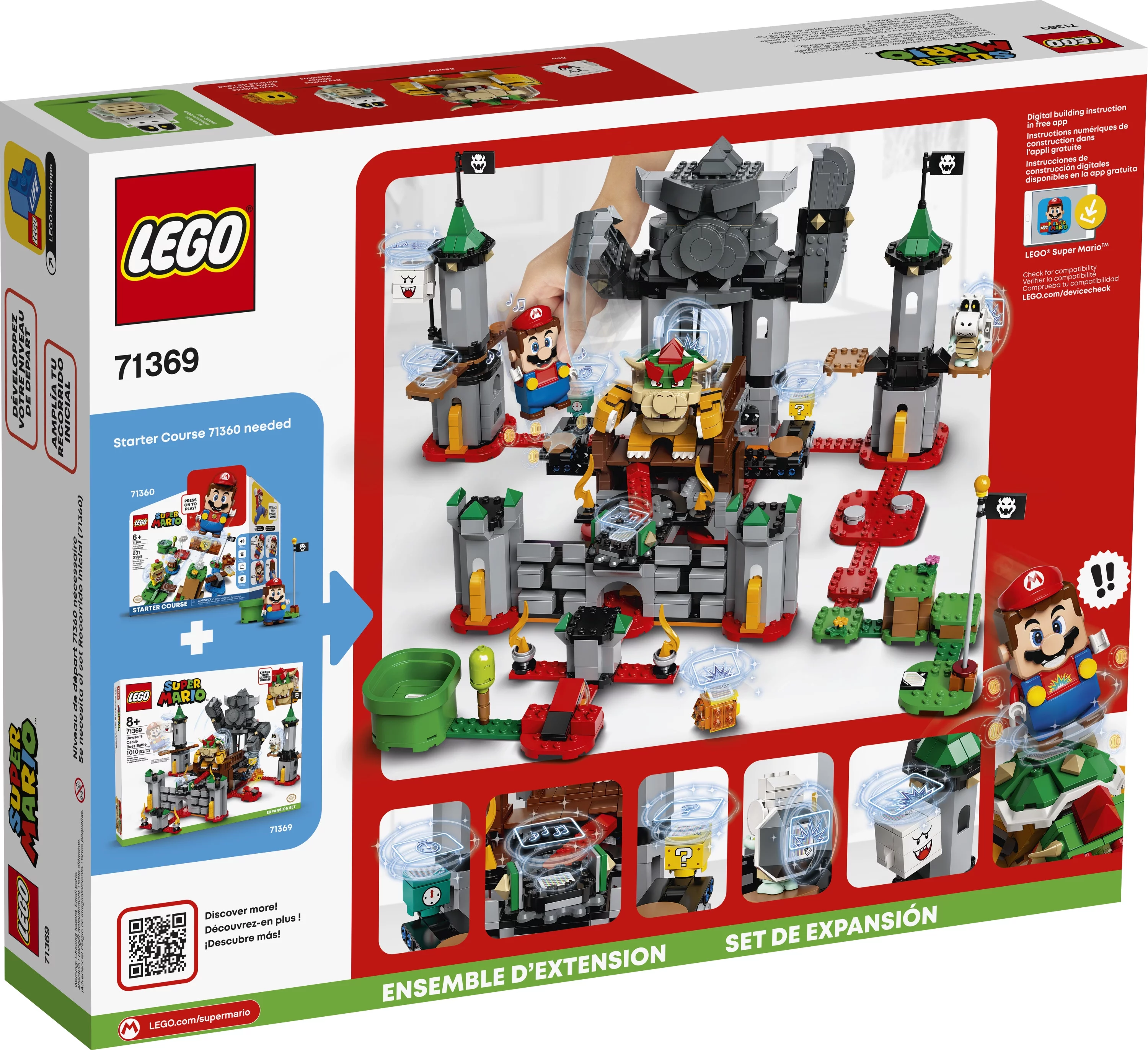 LEGO Super Mario Bowser’s Castle Boss Battle Expansion Set 71369 Building Toy for Kids (1,010 Pieces)