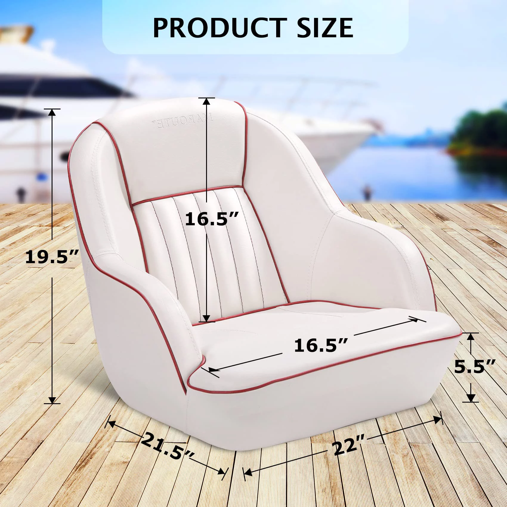 EastVita Home Outdoor Soft Leather Sofa Single SeatPontoon Boat Seat Captains Bucket Boat Seat