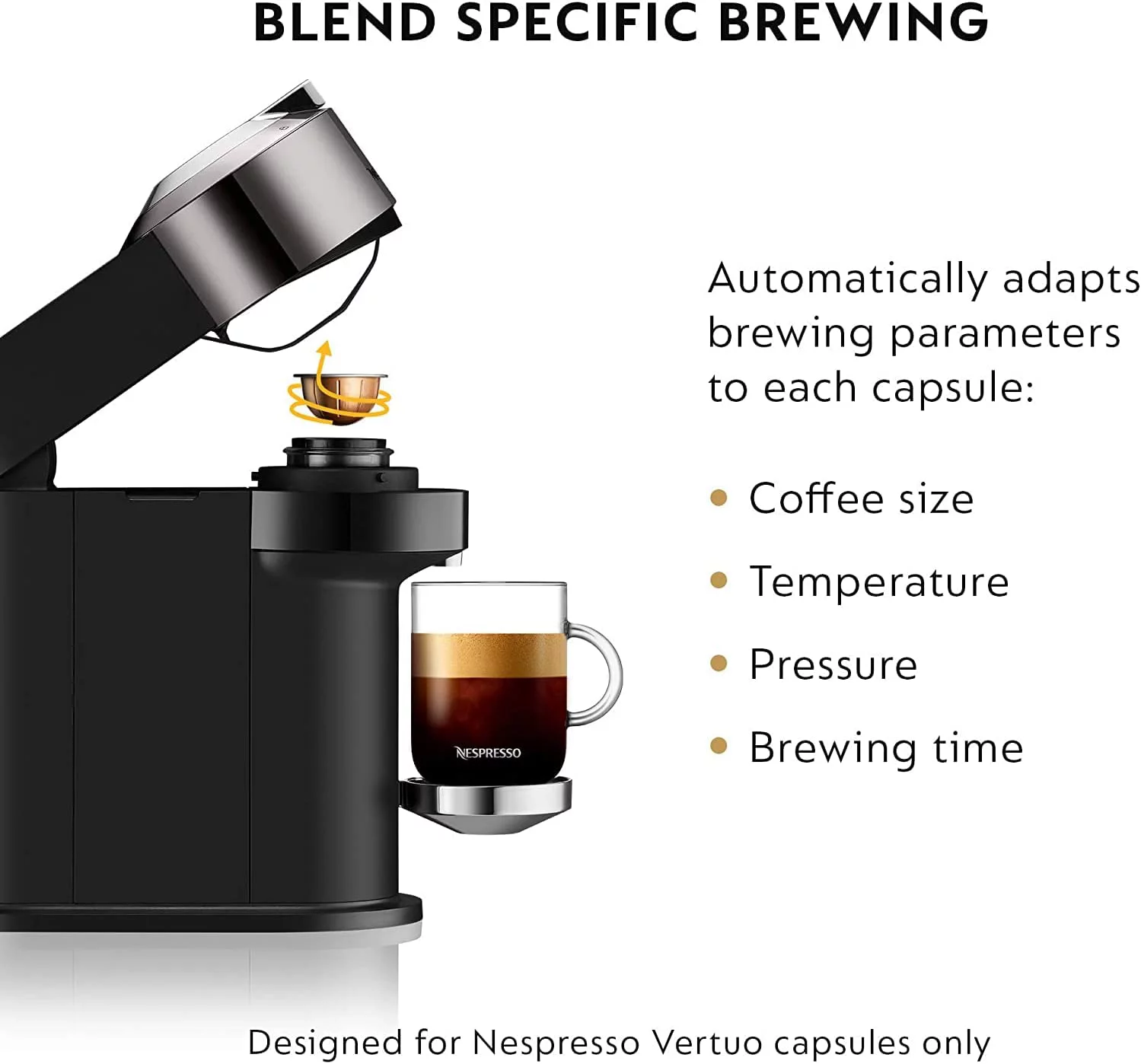 Nespresso BNV540DCR Vertuo Next Espresso Machine by Breville Dark Chrome