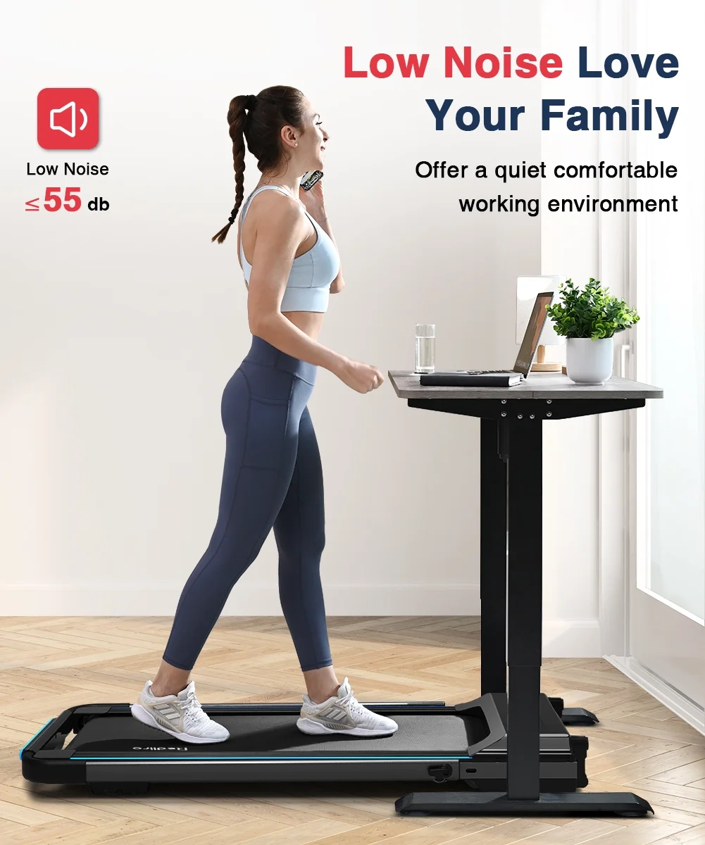 Redliro Folding Treadmills with Desk Adjustable Height 265LBS 2.25HP Walking Machine for Home Office