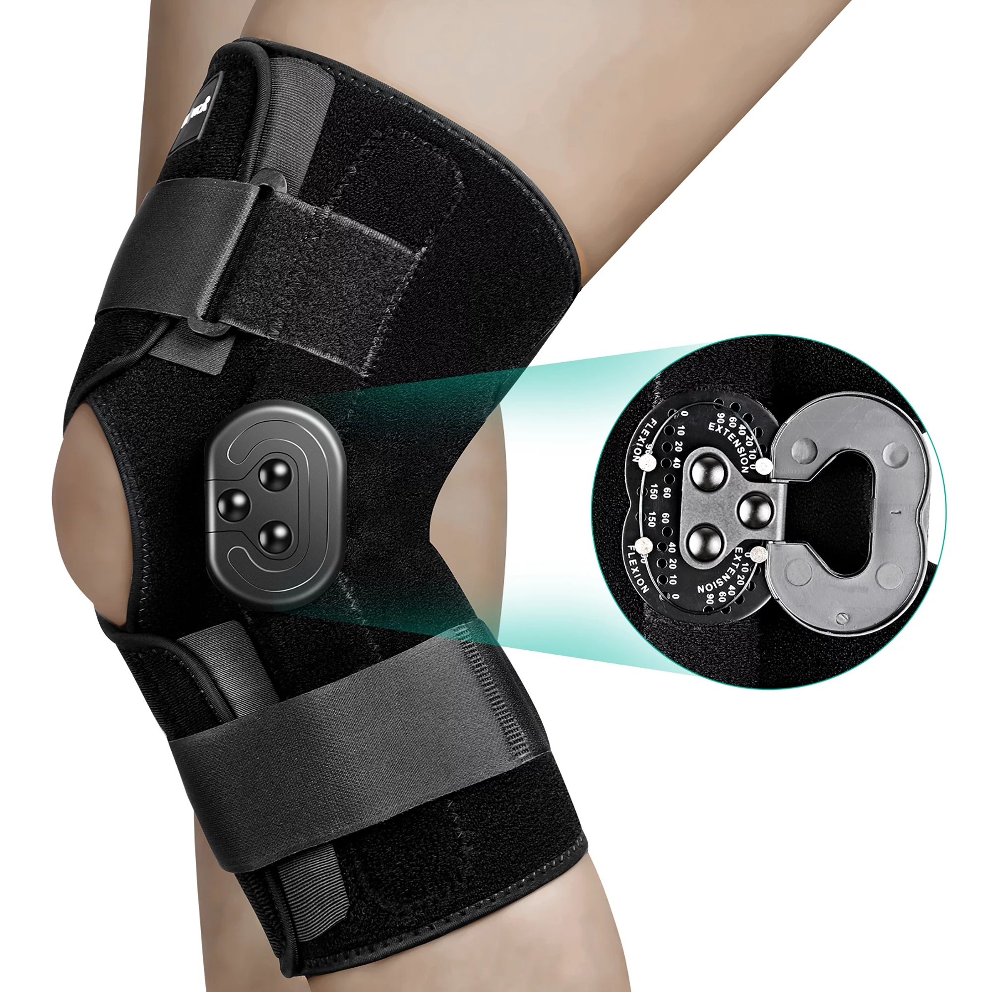 NEENCA Hinged Knee Brace, Adjustable Knee Immobilizer with Side Stabilizers of Locking Dials