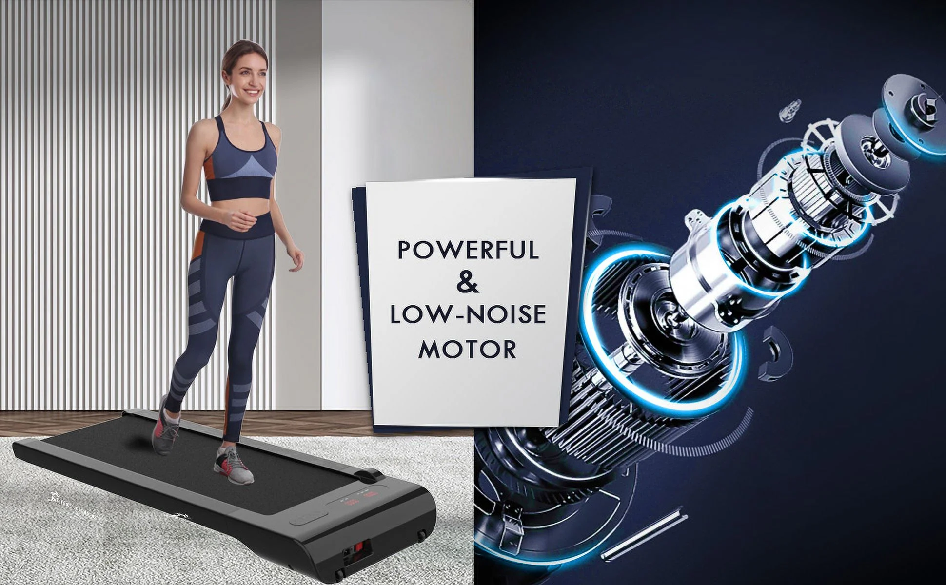 FLIMDER Walking Pad .Teadmills for Home .Under Desk Treadmill  .300 LBS Capacity Portable Walking Treadmill .Max 3.0 HP Electric Treadmill with 3.2in LED Display