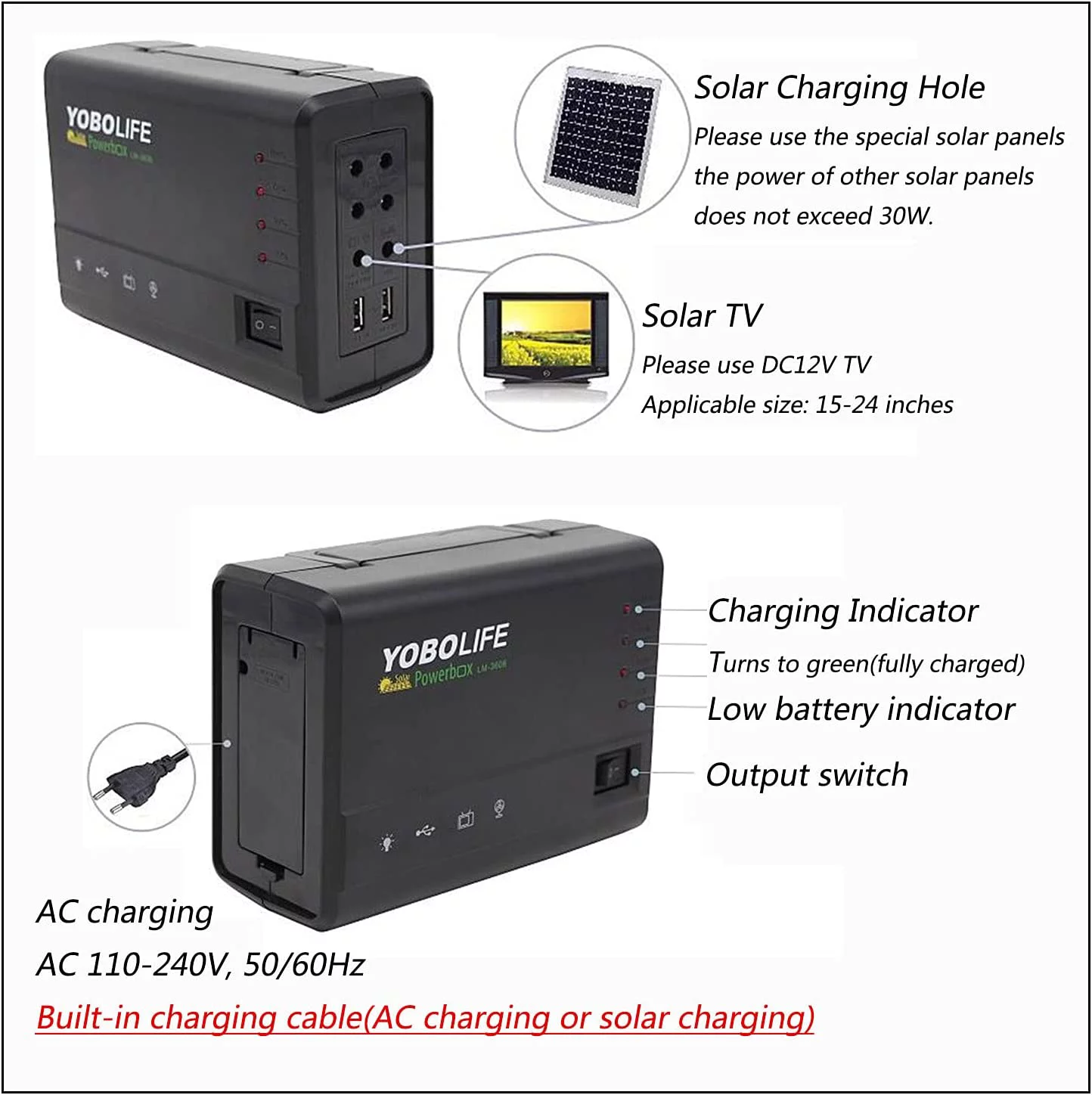 FETCOI Solar Generator, Portable Power Station, w/Solar Panel Outdoor Supply for Camping/CPAP/Emergency Battery Backup