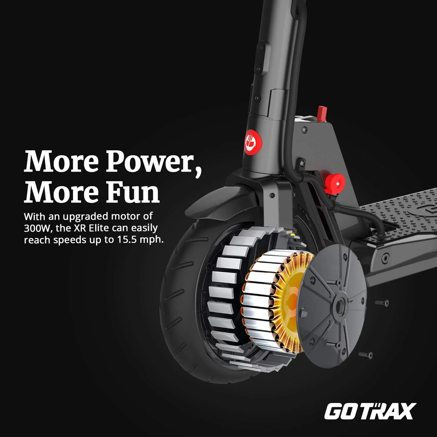 GOTRAX XR Elite Commuting Electric Scooter for adults, 8.5″ Air Filled Tires, 15.5mph & 18.6mile Range and 6.6″W/28.3″L Wide Deck