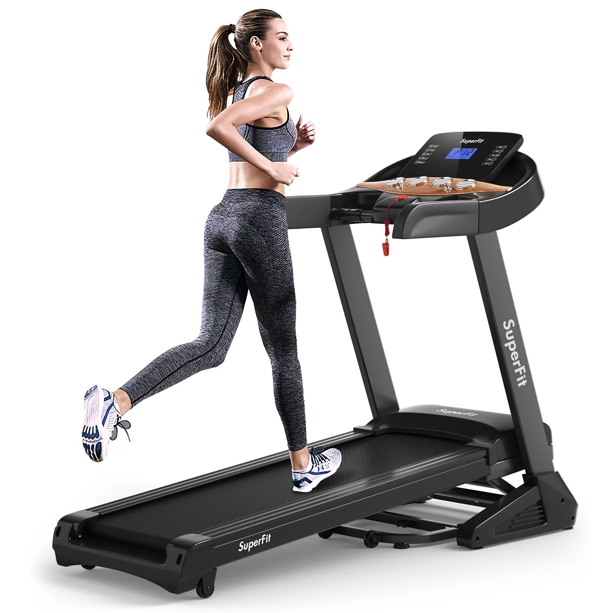 Superfit 3.75HP Electric Folding Treadmill W/Auto Incline 12 Program APP Control