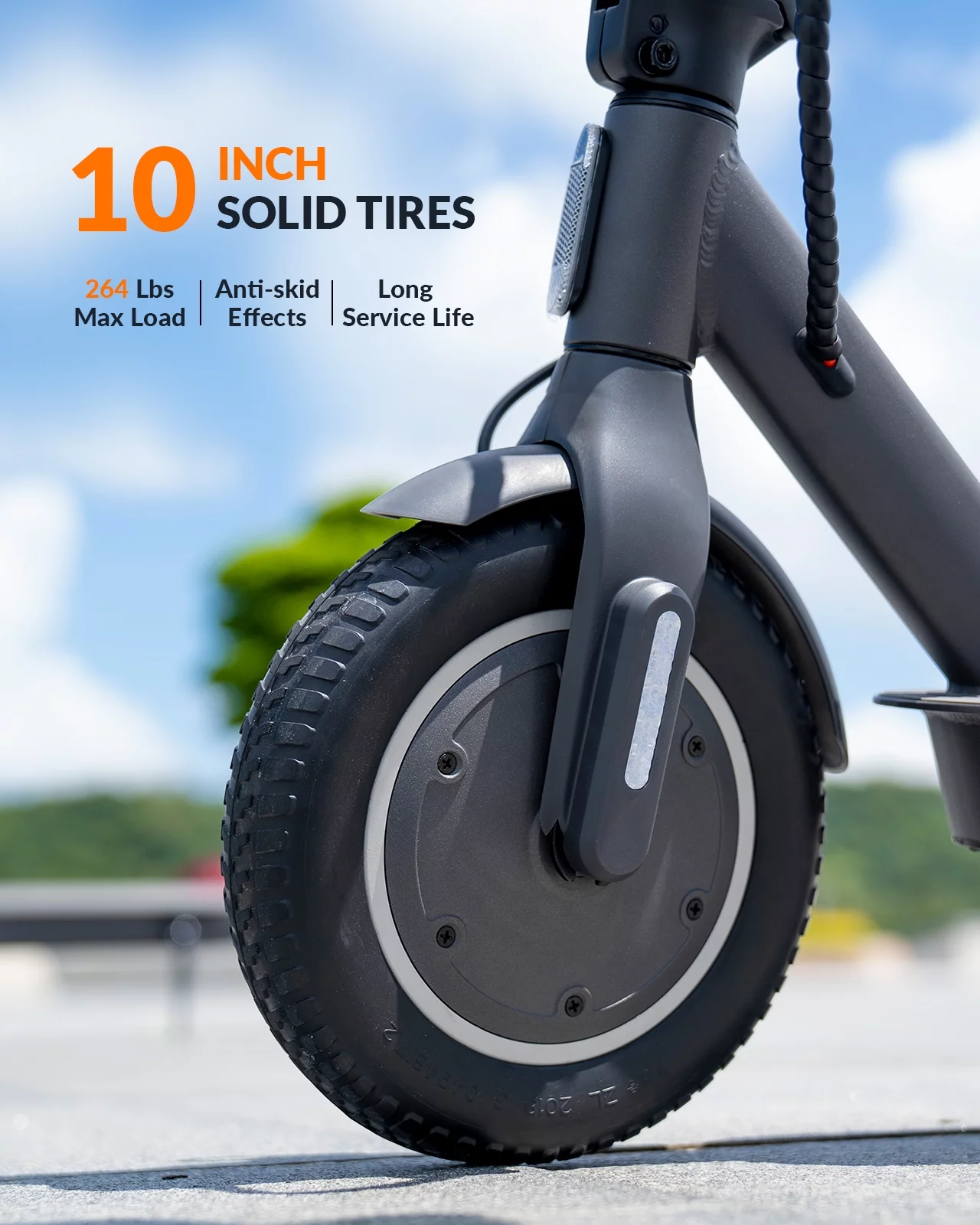 5TH WHEEL V30Pro Electric Scooter with Turn Signals, 10″ Solid Tires, 350W Motor, 19.9 Miles Range & 18 mph, Foldable Electric Scooter for Adults