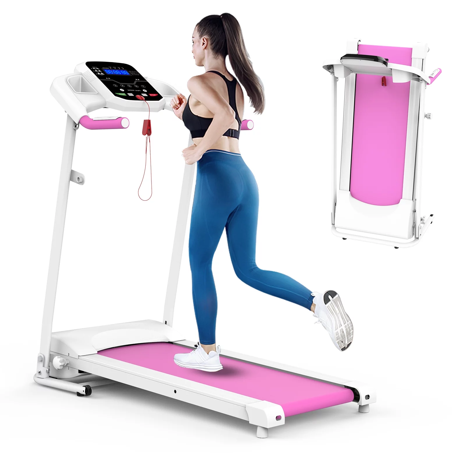 Redliro Portable Folding Treadmill Incline Manual 220LBS Electric Walking Running Machine Home Office