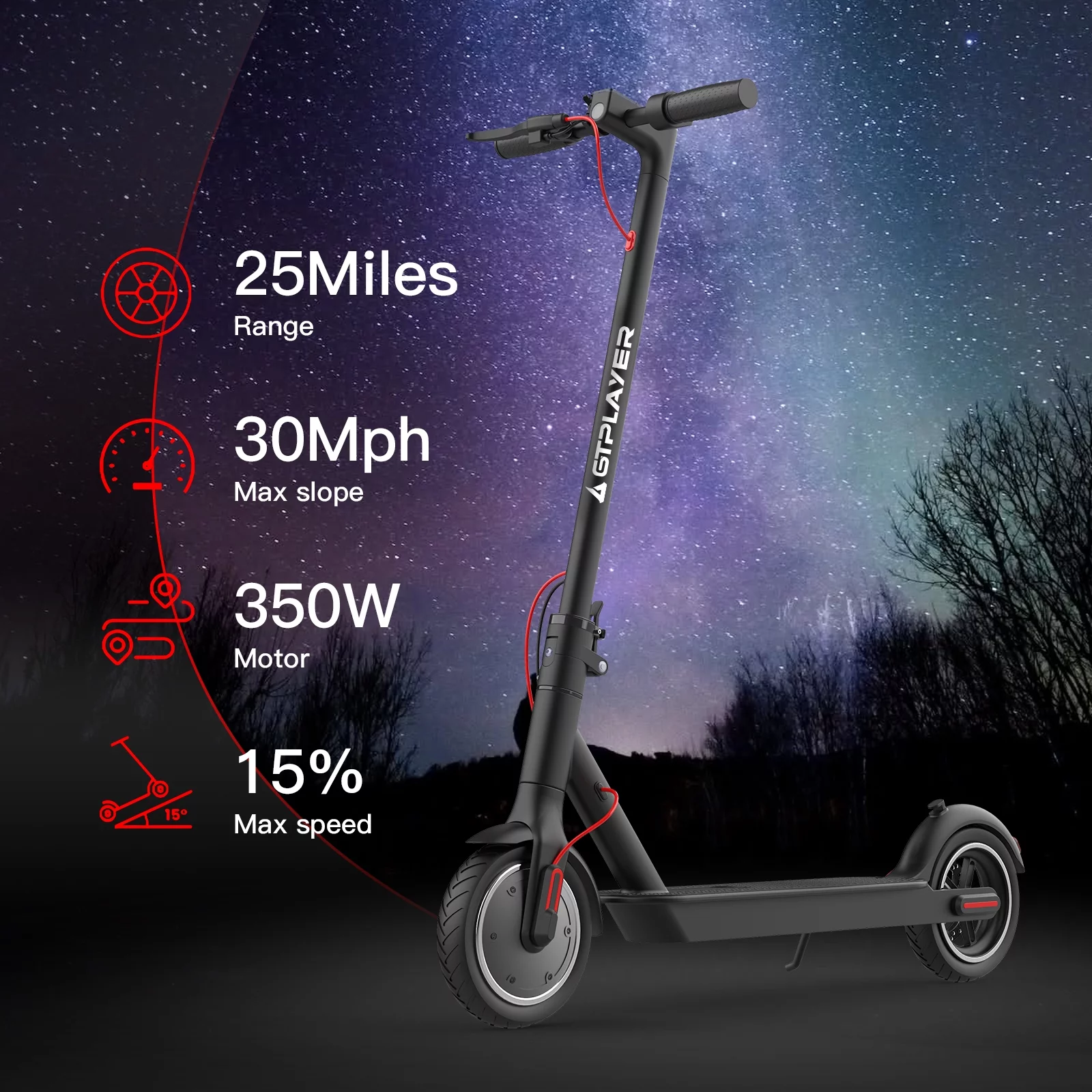 GTRACING Electric Scooter for Adults up to 16Mph&15.5 Miles Range Foldable Lightweight, X6