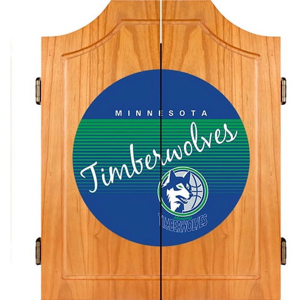 Minnesota Timberwolves Hardwood Classics NBA Wood Dart Cabinet