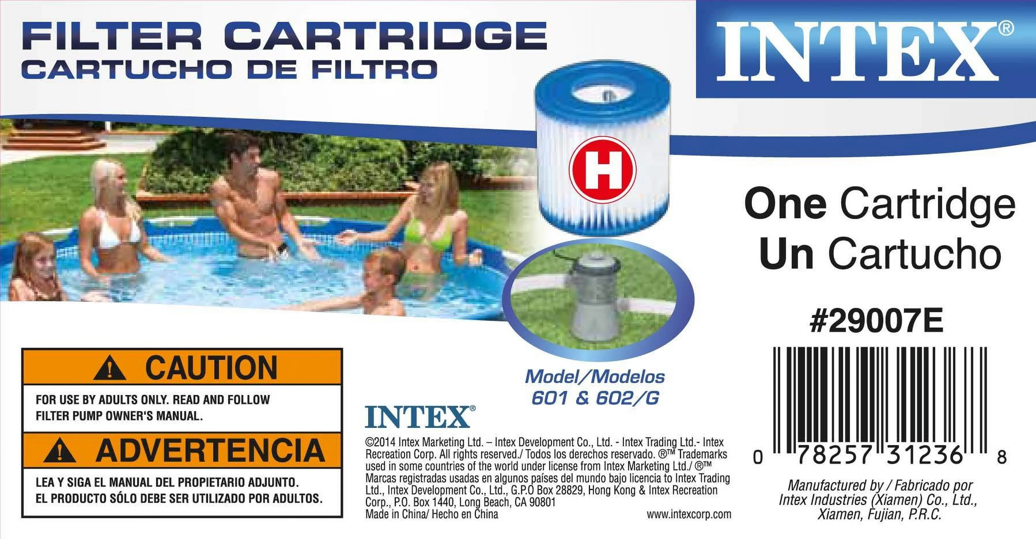 Intex 10ft x 30in Metal Frame Above Ground Pool Set & 6 Type H Filter Cartridges