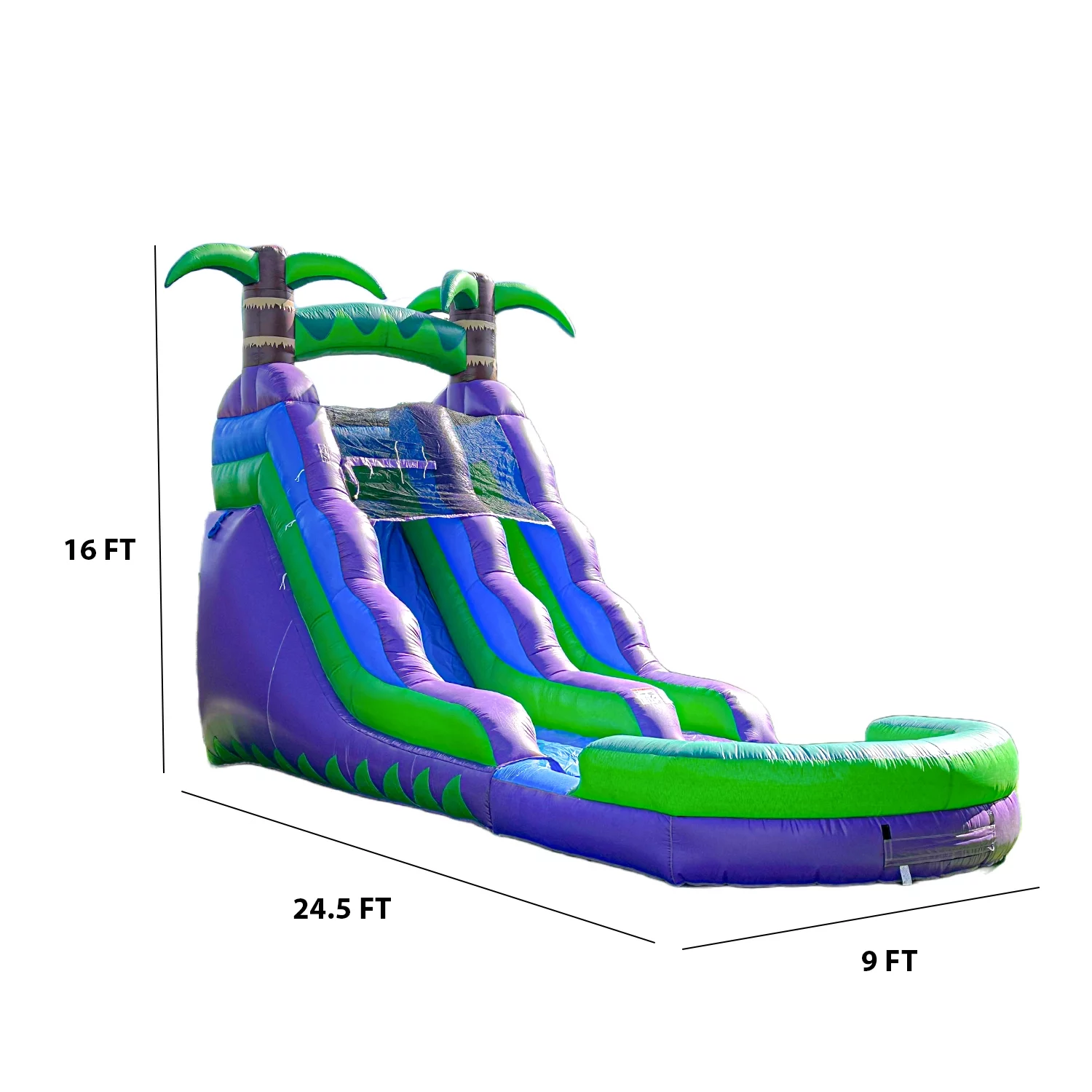 JumpOrange Tropical Commercial Grade Water Slide Inflatable with Pool for Kids and Adults (with Blower)