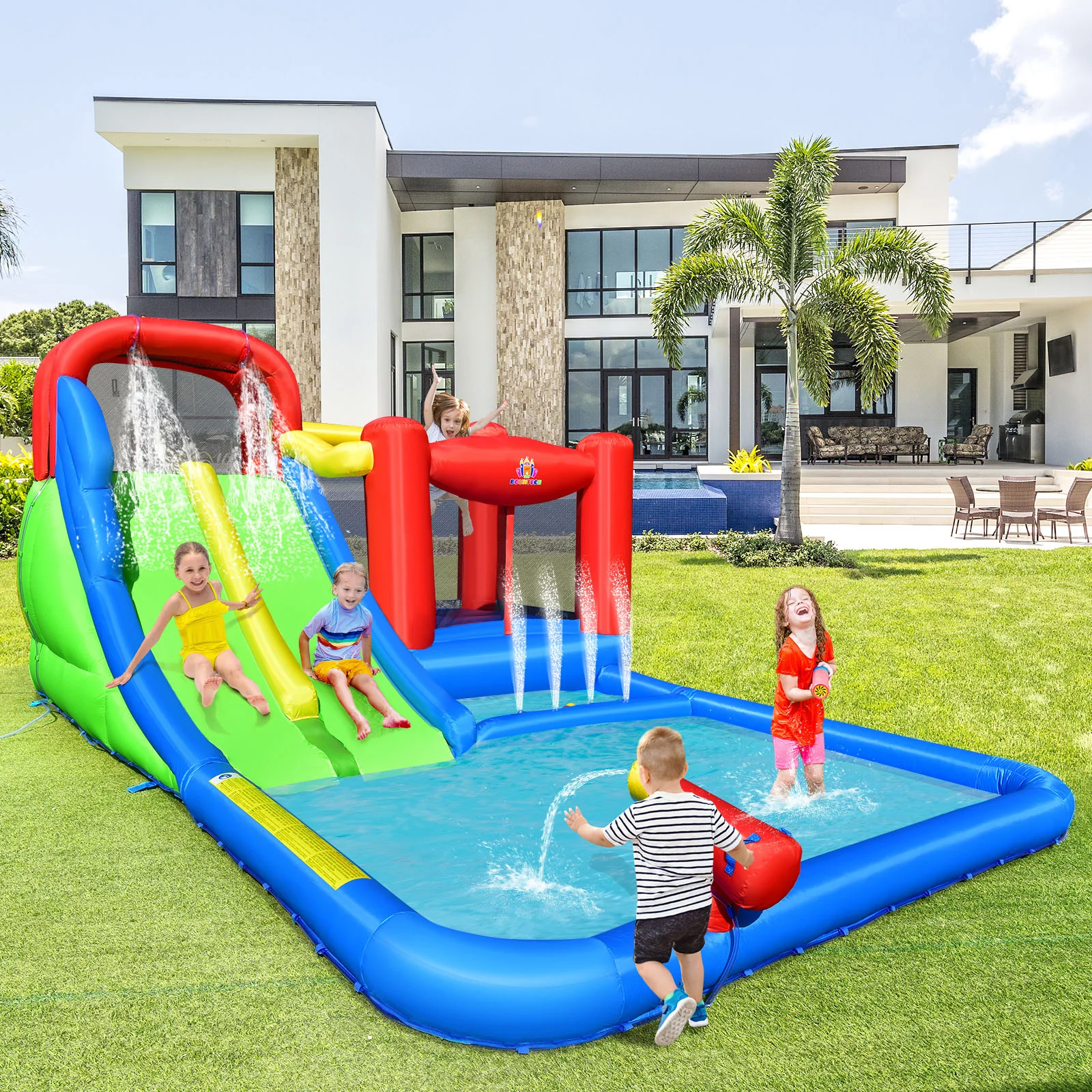 Infans Inflatable Water Slide Kids Jumping Bounce Castle w/ Ocean Balls & 780W Blower