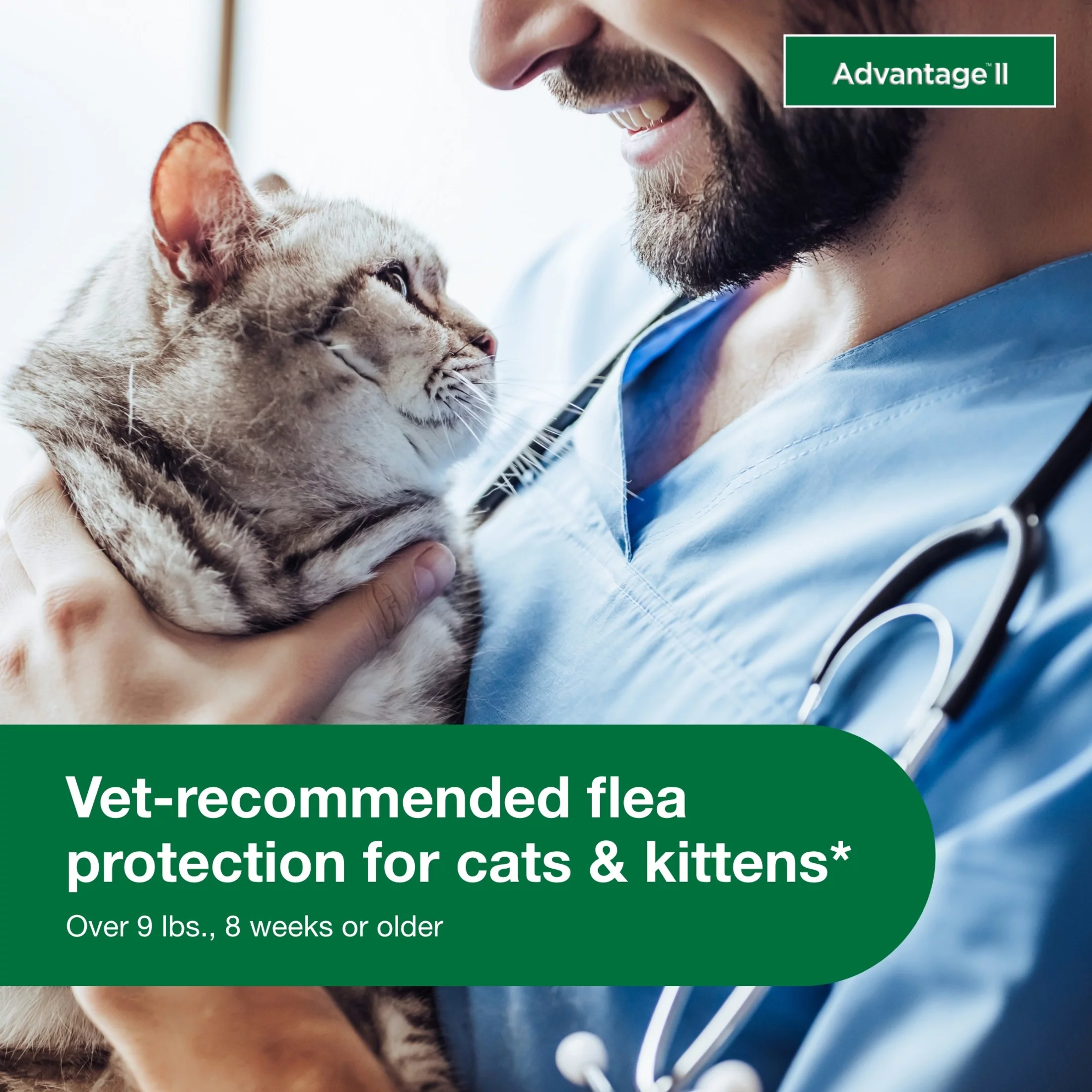 Advantage II Vet-Recommended Flea Prevention for Large Cats 9 lbs+, 6-Monthly Treatments