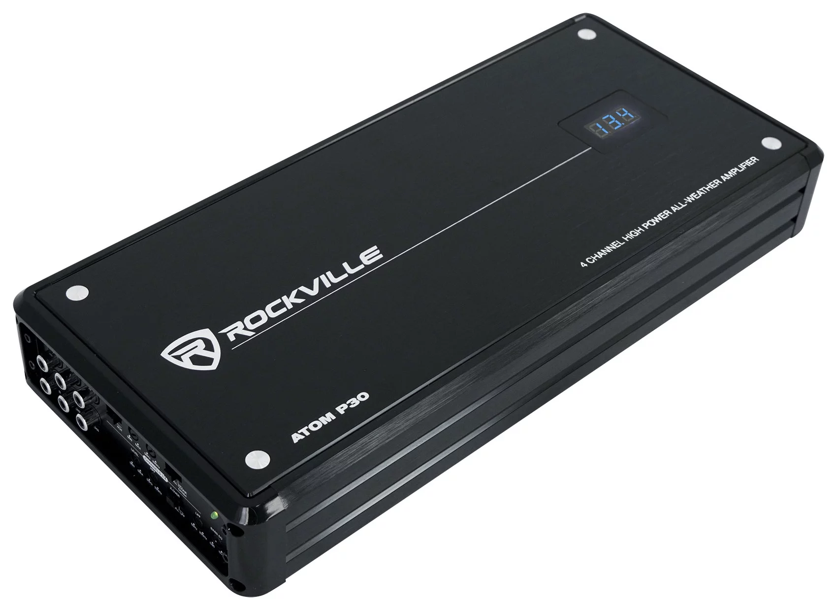 Rockville ATOM P30 2400 Watt 4-Channel Marine/ATV/Car Amplifier Amp+Volt Meter