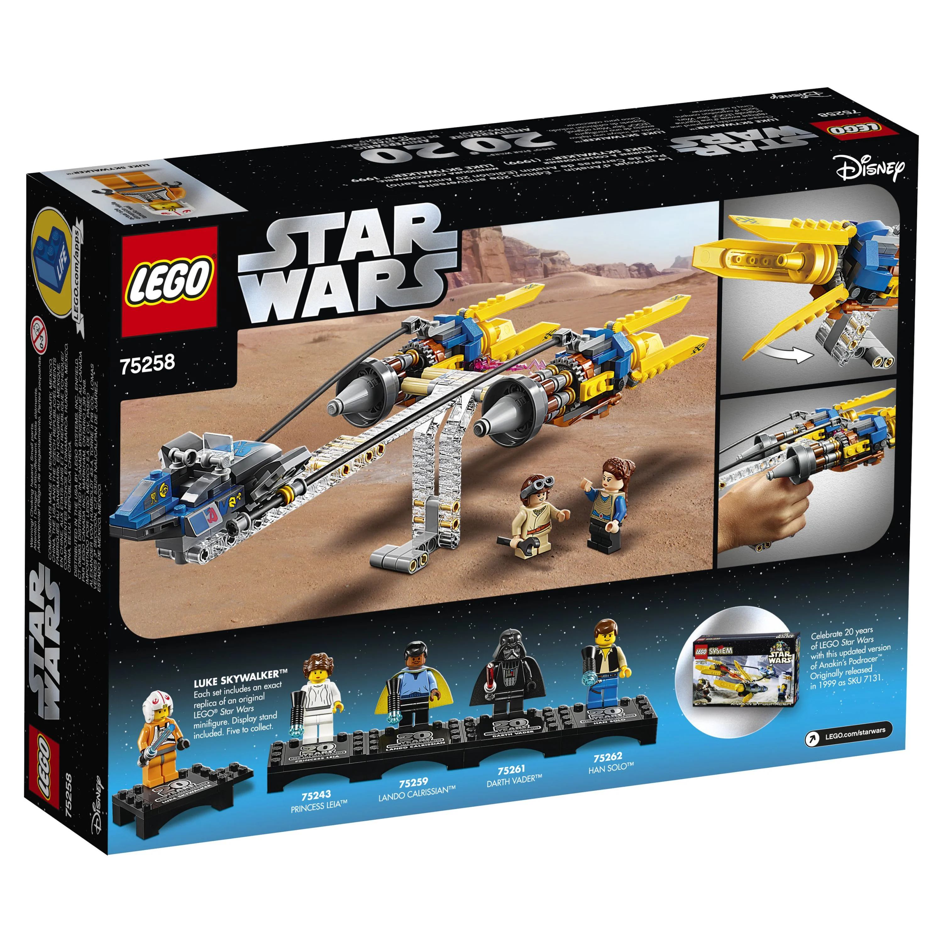 LEGO Star Wars 20th Anniversary Edition Anakin’s Podracer Vehicle Building Set 75258