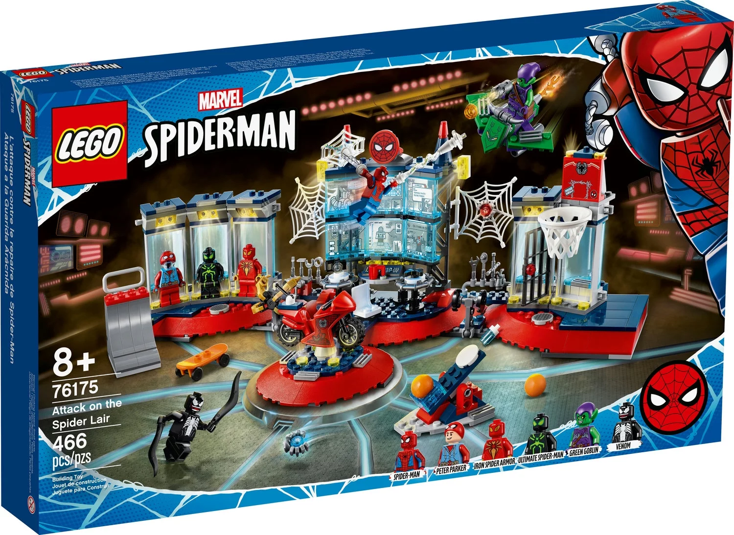 LEGO Marvel Spider-Man Attack on the Spider Lair 76175 Collectible Building Toy (466 Pieces)