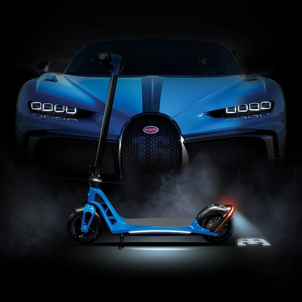 Bugatti Electric Scooter Lightweight & Foldable ? 600W Power, 18.6 MPH Max Speed, 20+ Mile Range ? Agile Blue