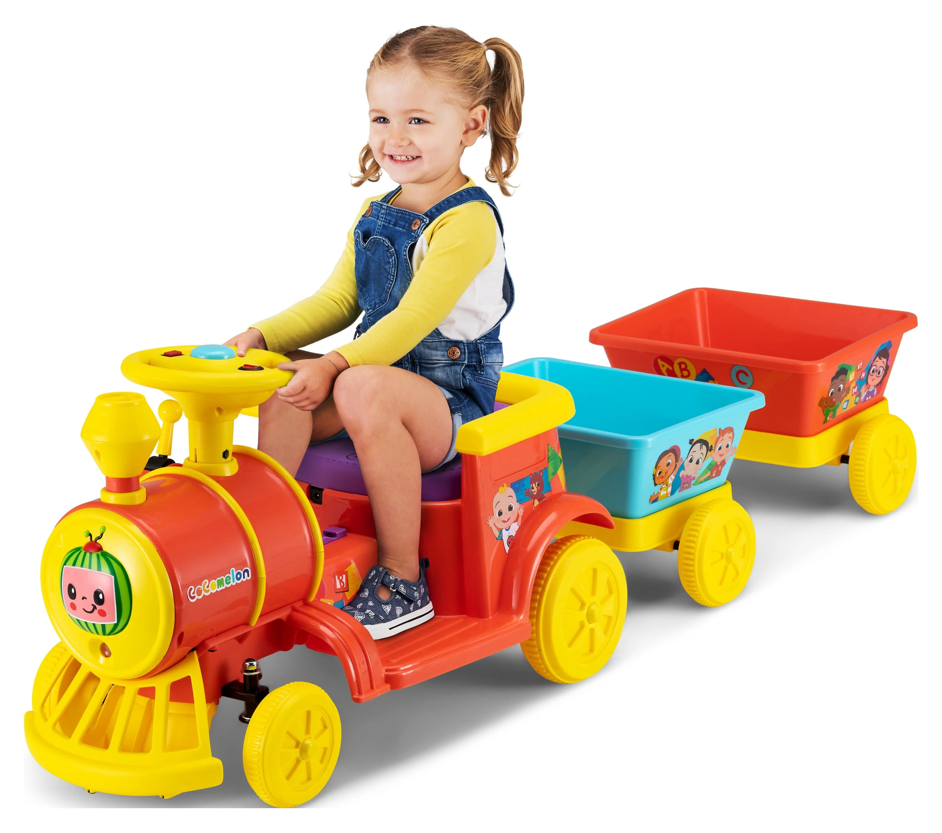 Cocomelon Choo Choo Train Ride-On Toy, 6-Volt