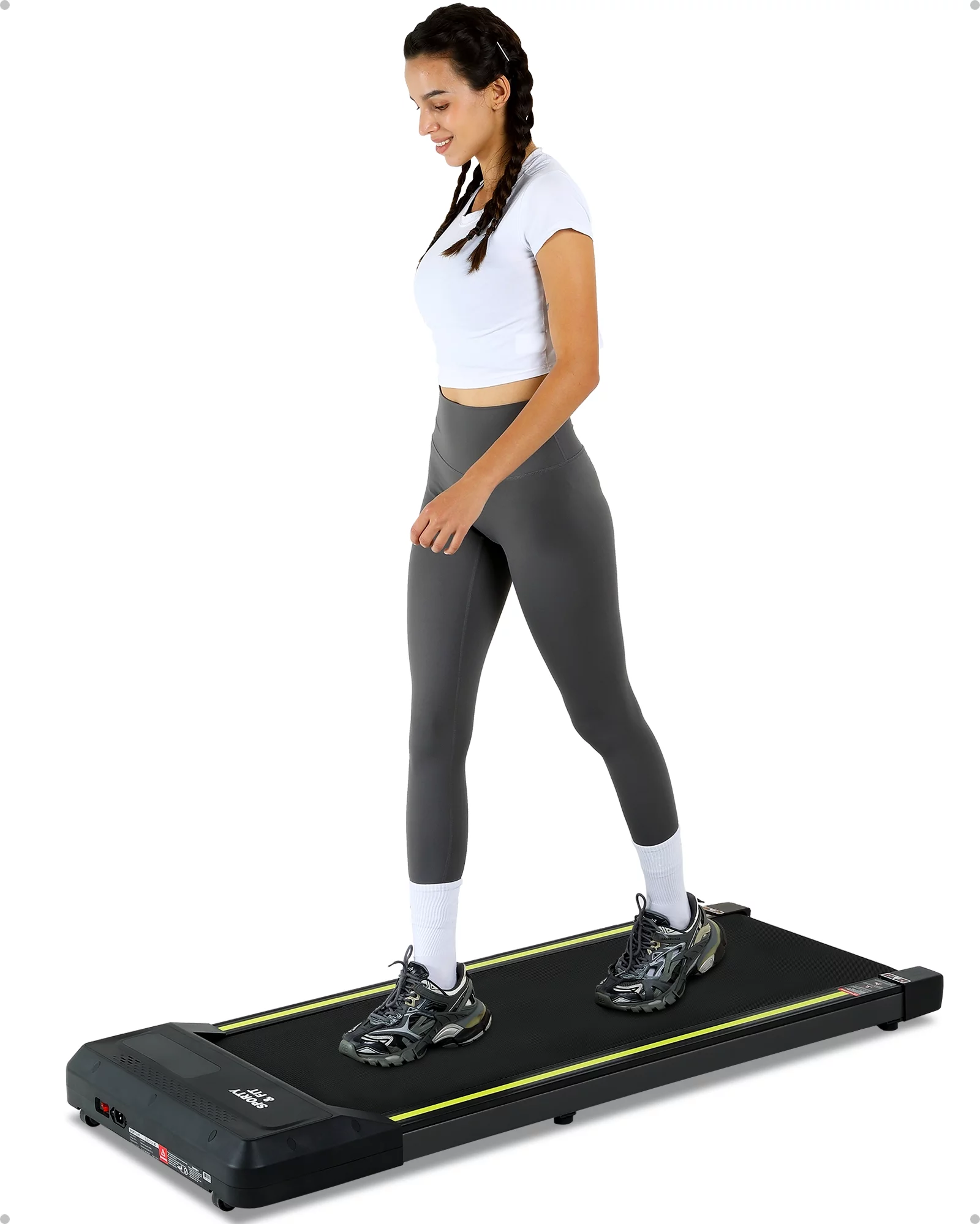 Yesfashion Convenient Treadmill, Exercise Walking Machine Walking Pad, 265 lb Capacity Desk Treadmill with LCD Display No Noise Jogging Machine