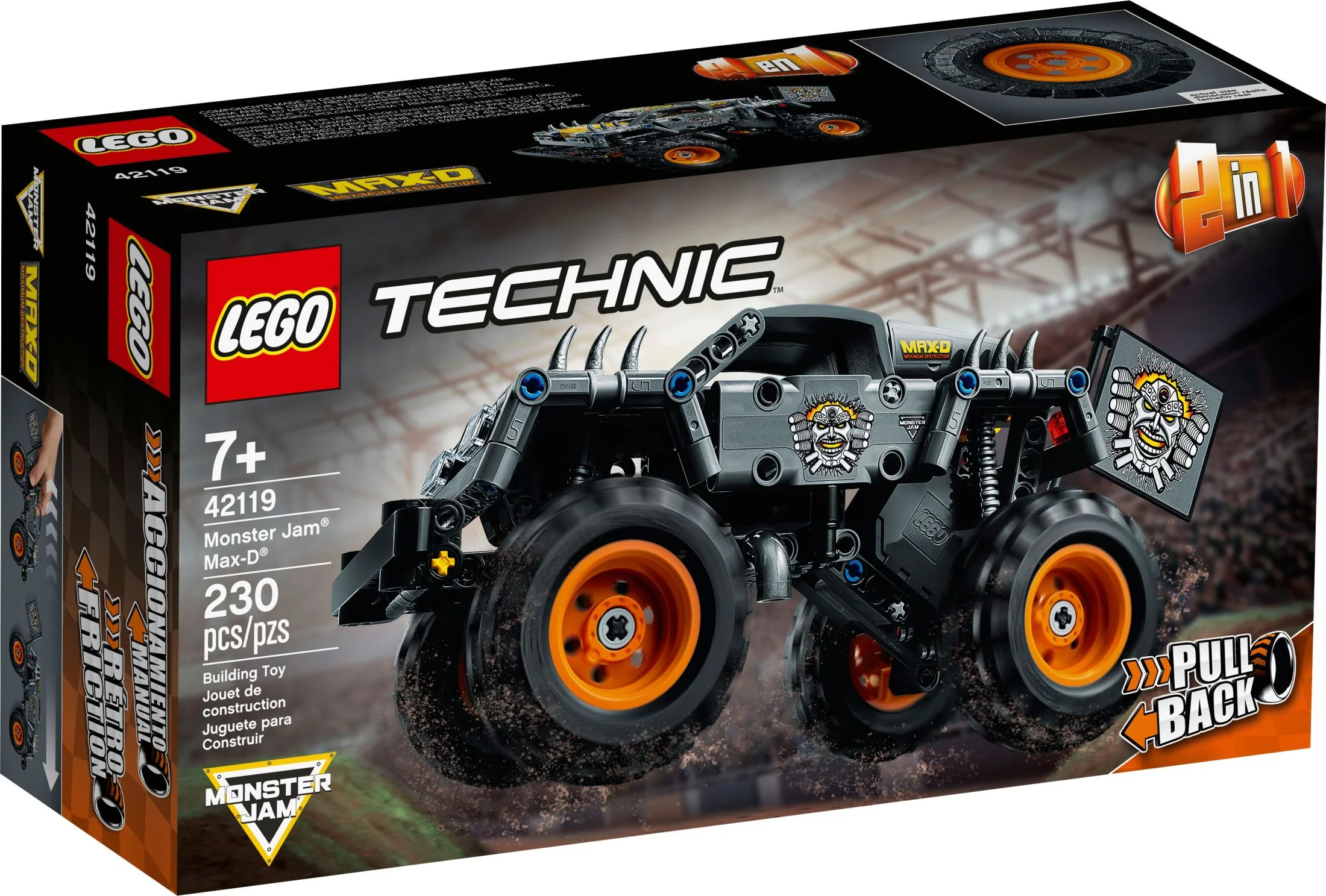 LEGO Technic Monster Jam Max-D 42119 Model Kit for Kids Who Love Monster Trucks (230 Pieces)