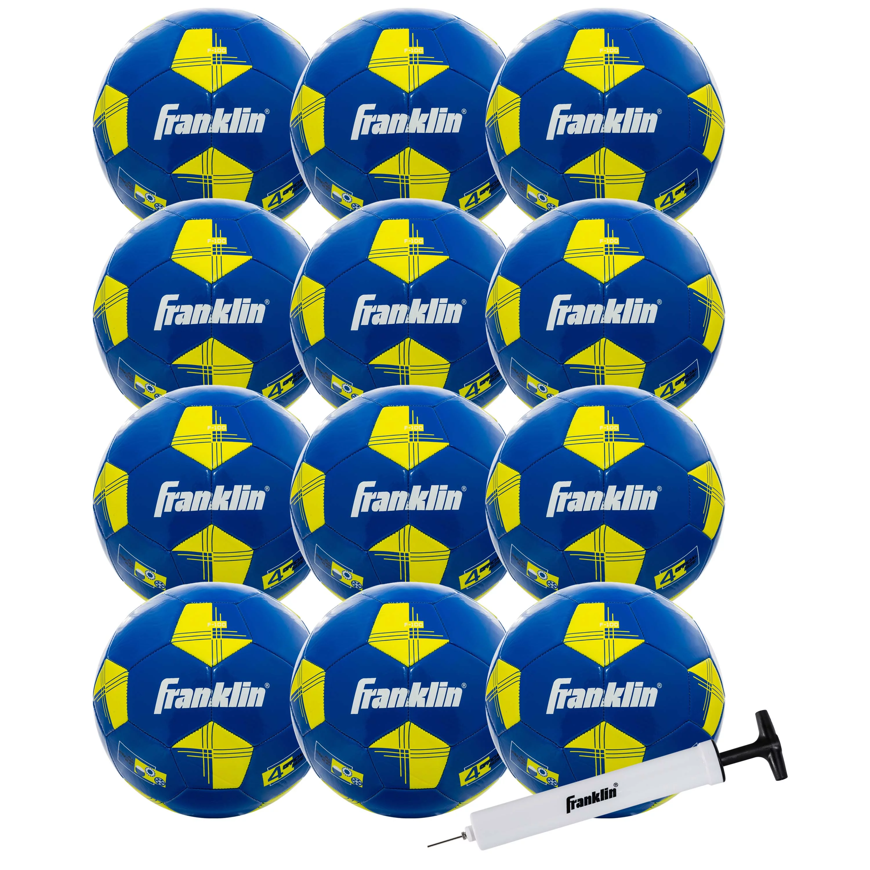 Franklin Sports Youth Soccer Balls – F-100 Size 4 – 12 Pack – Black/Red