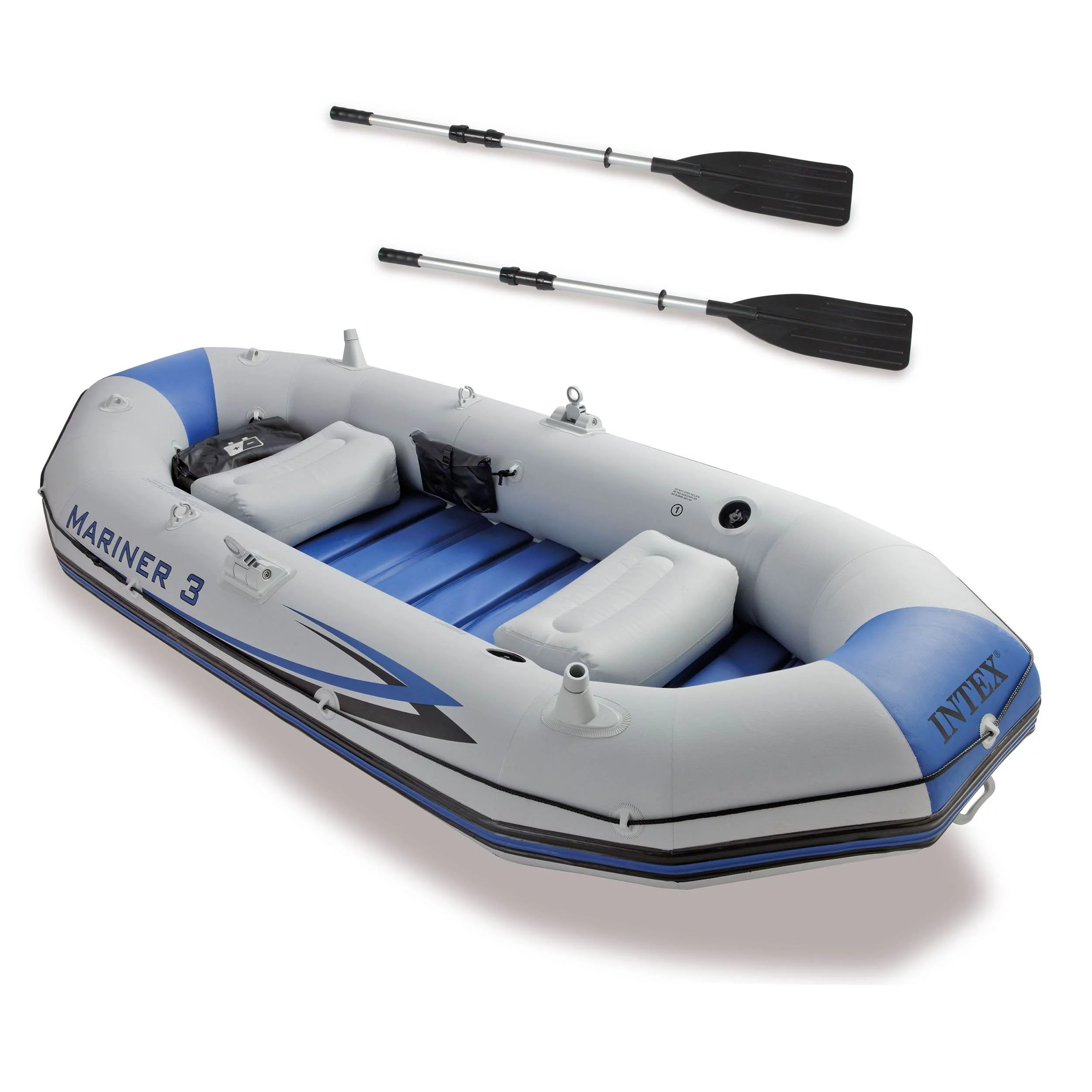 Intex Mariner 3-Person Inflatable River/Lake Dinghy Boat & Oars Set (2 Pack)