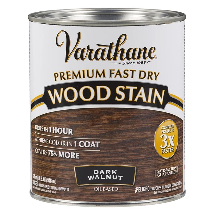 Dark Walnut, Varathane Premium Fast Dry Wood Stain-262006, Quart