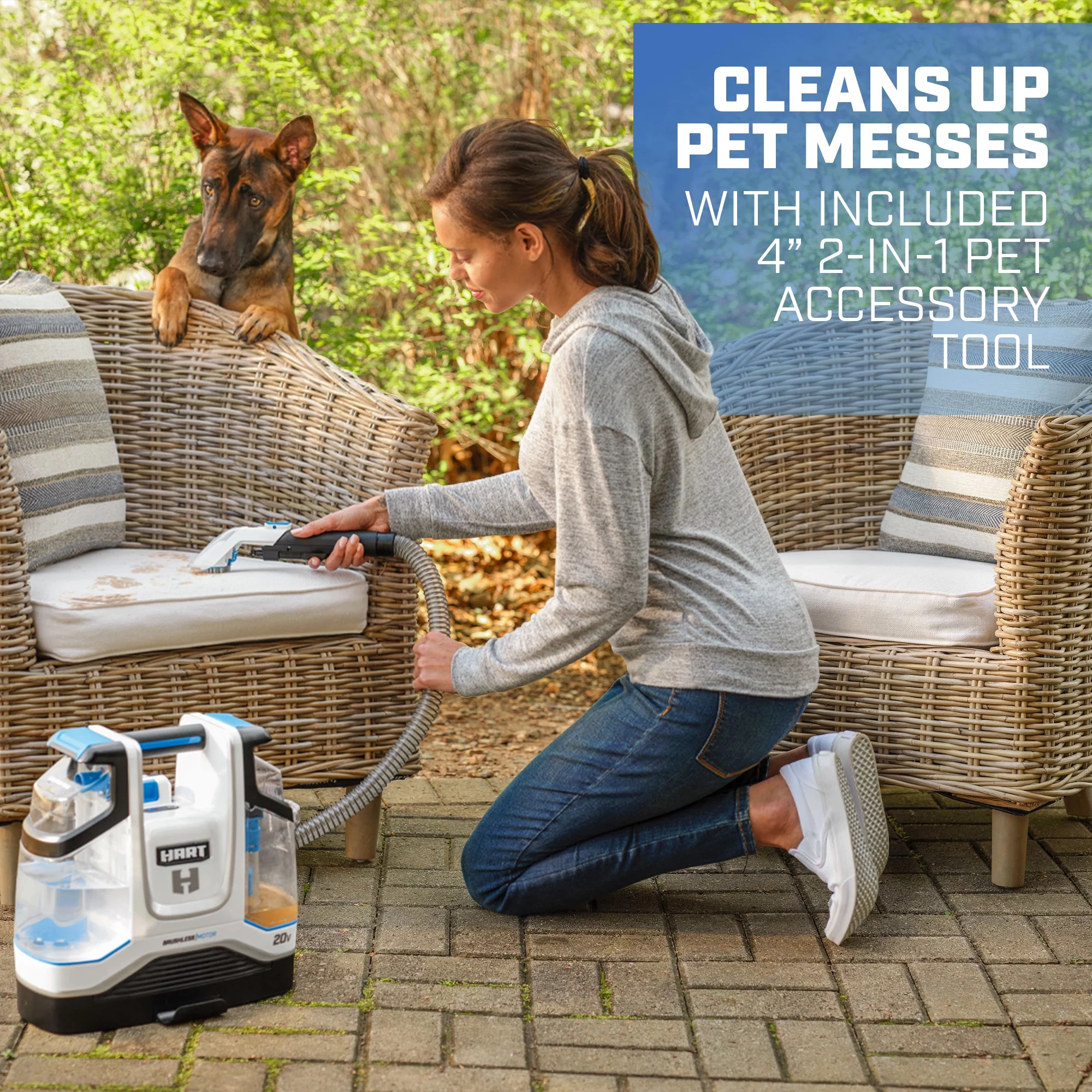 HART 20-Volt Carpet & Upholstery Cordless Spot Cleaner Kit, (1) 4.0Ah Lithium-Ion Battery