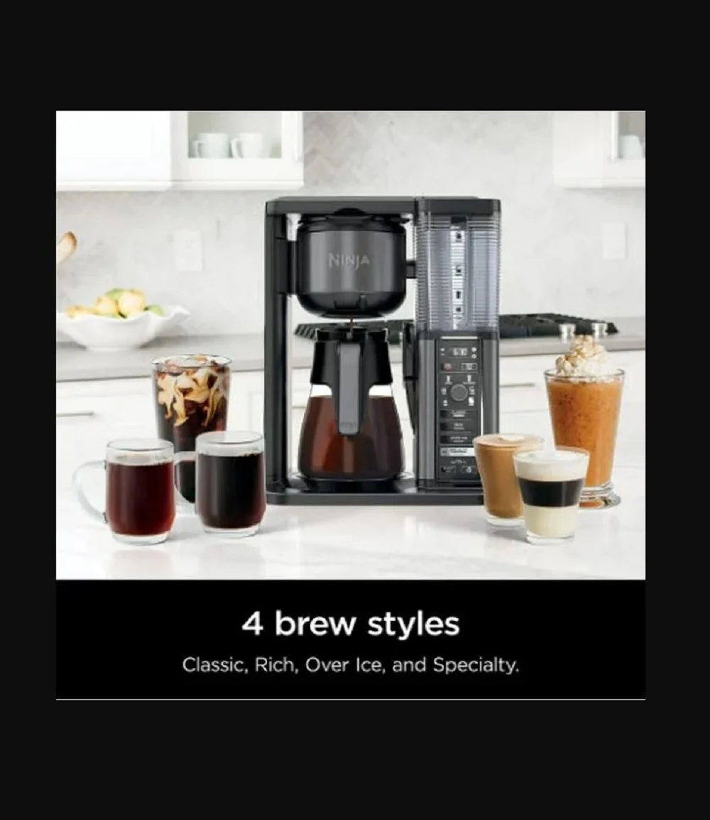 Ninja Specialty Coffee Maker With Fold-Away Frother And Glass Carafe CM405A [New Open Box]